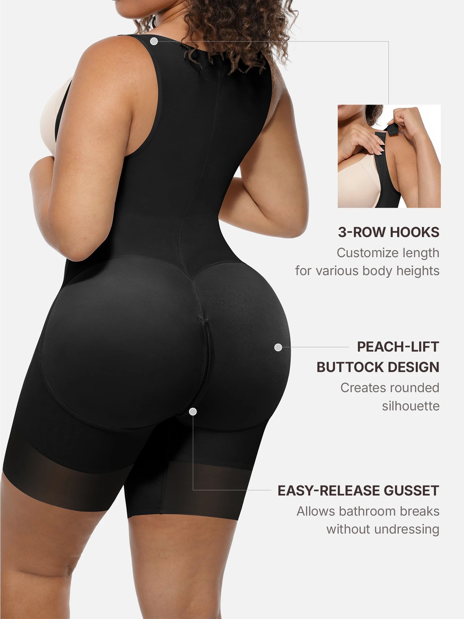 Feelingirl U-Shaped Faja Tummy Control Butt Lift Bodysuit