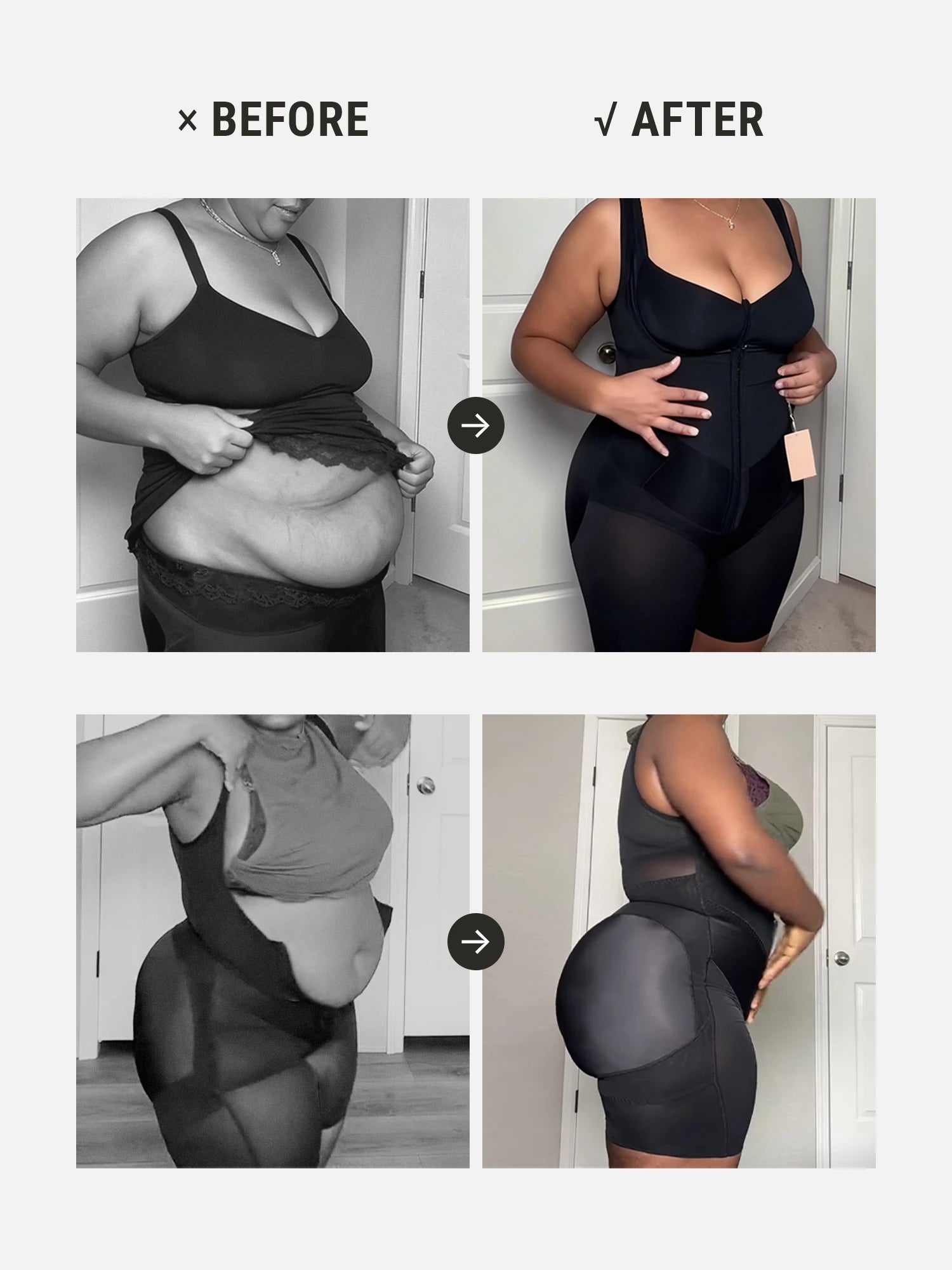 Feelingirl U-Shaped Faja Tummy Control Butt Lift Bodysuit