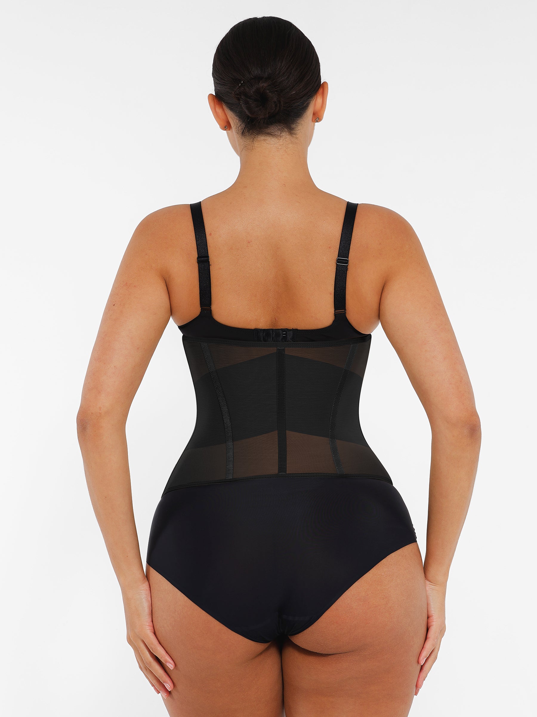 Feelingirl Women's Waist Trainer - High-Waisted Tummy Control Shapewear with Back Support - Black