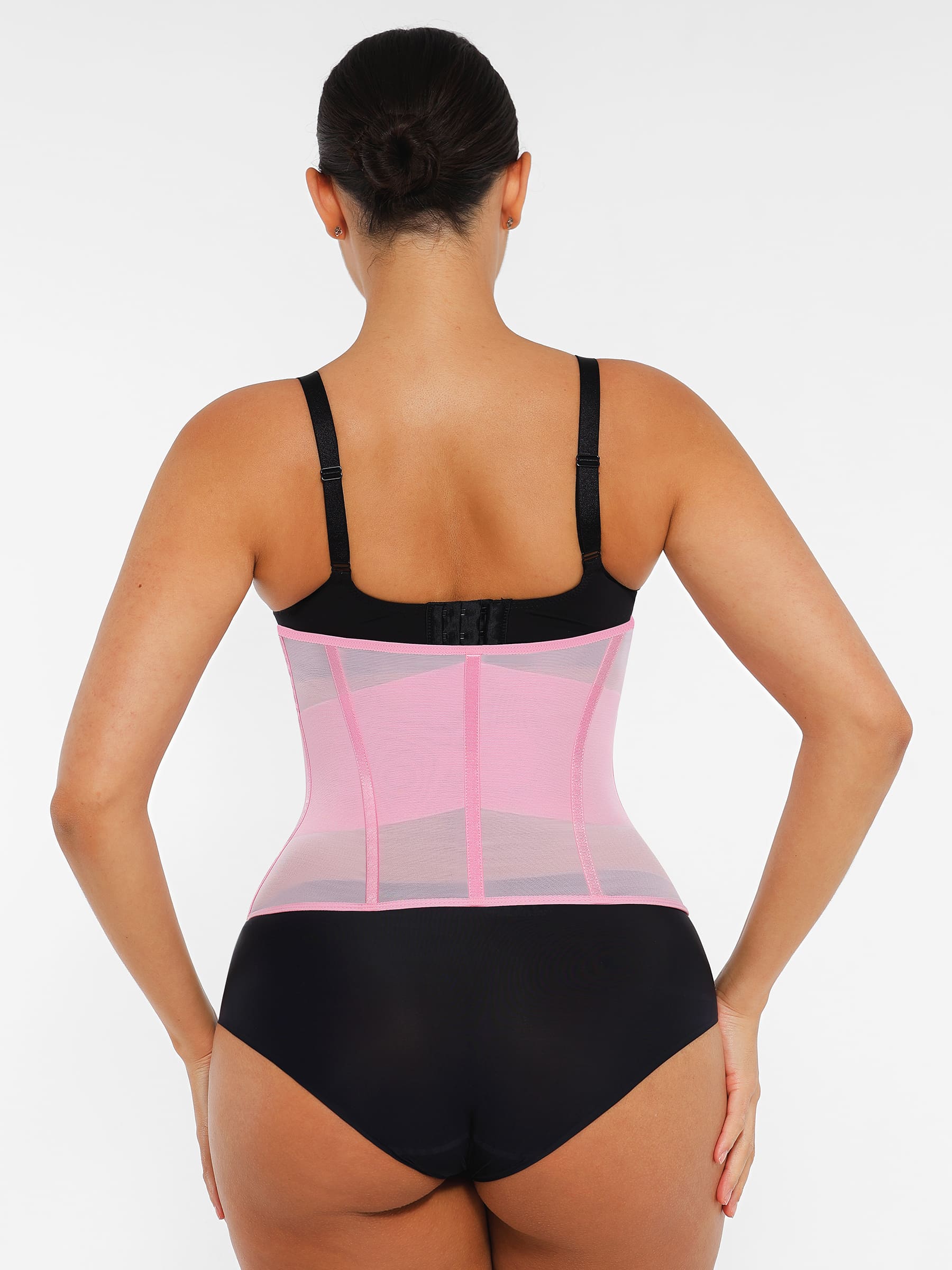 Feelingirl Women's Waist Trainer - High-Waisted Tummy Control Shapewear with Back Support - Pink