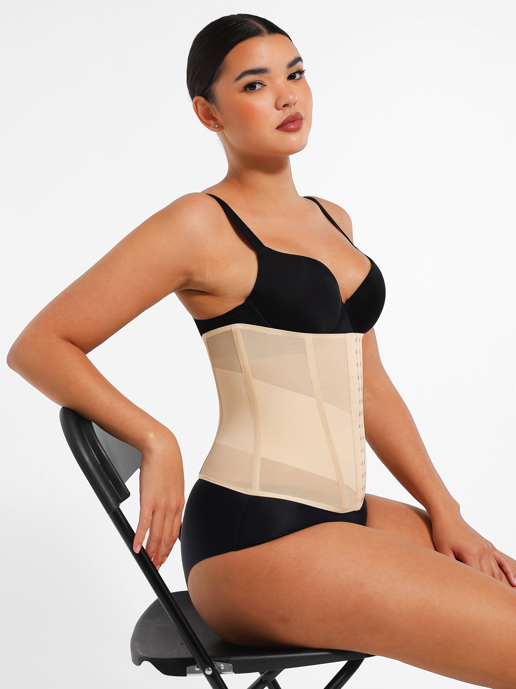 Feelingirl Women's Waist Trainer - High-Waisted Tummy Control Shapewear with Back Support - Skin