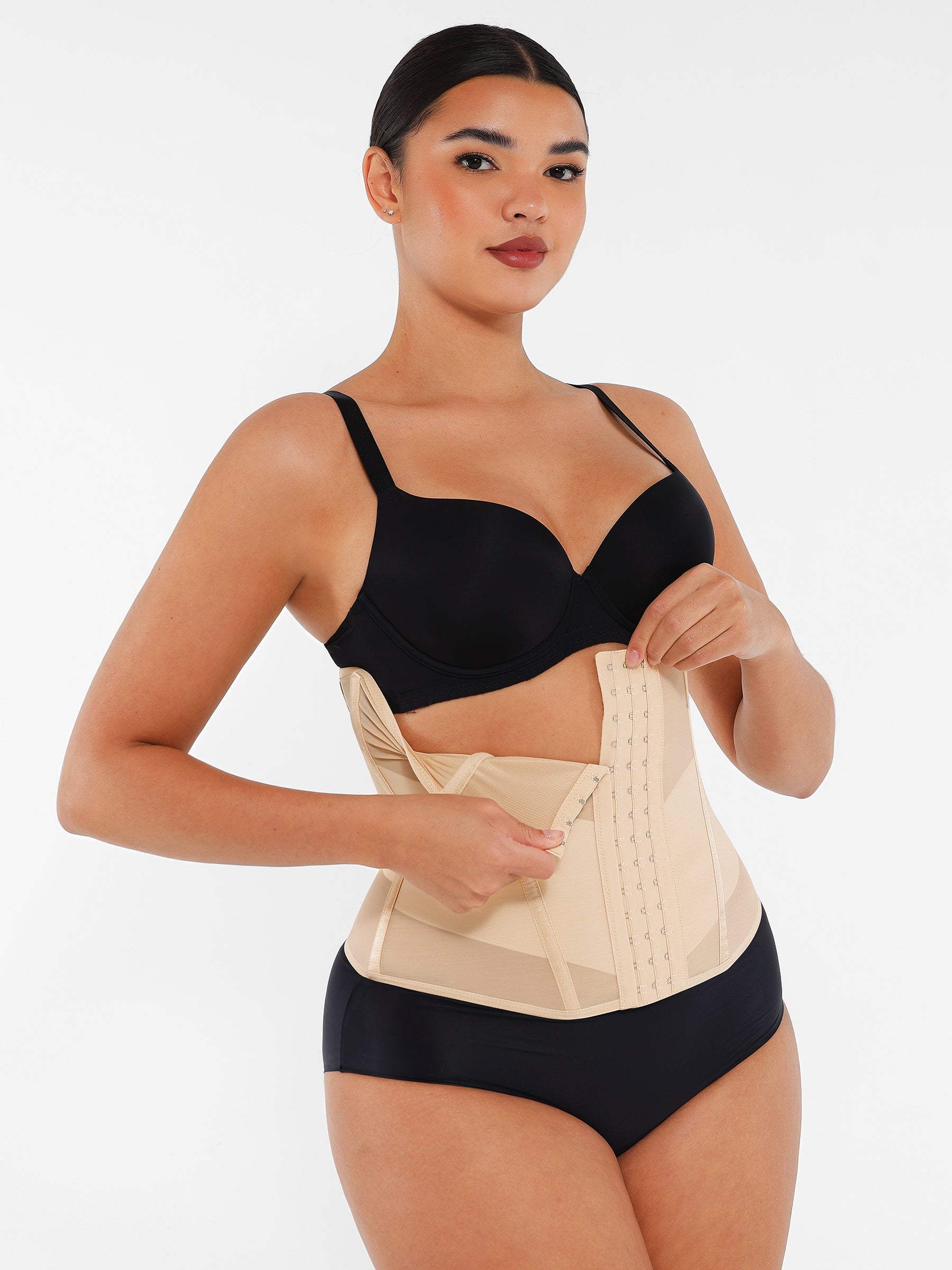 Feelingirl Women's Waist Trainer - High-Waisted Tummy Control Shapewear with Back Support - Skin