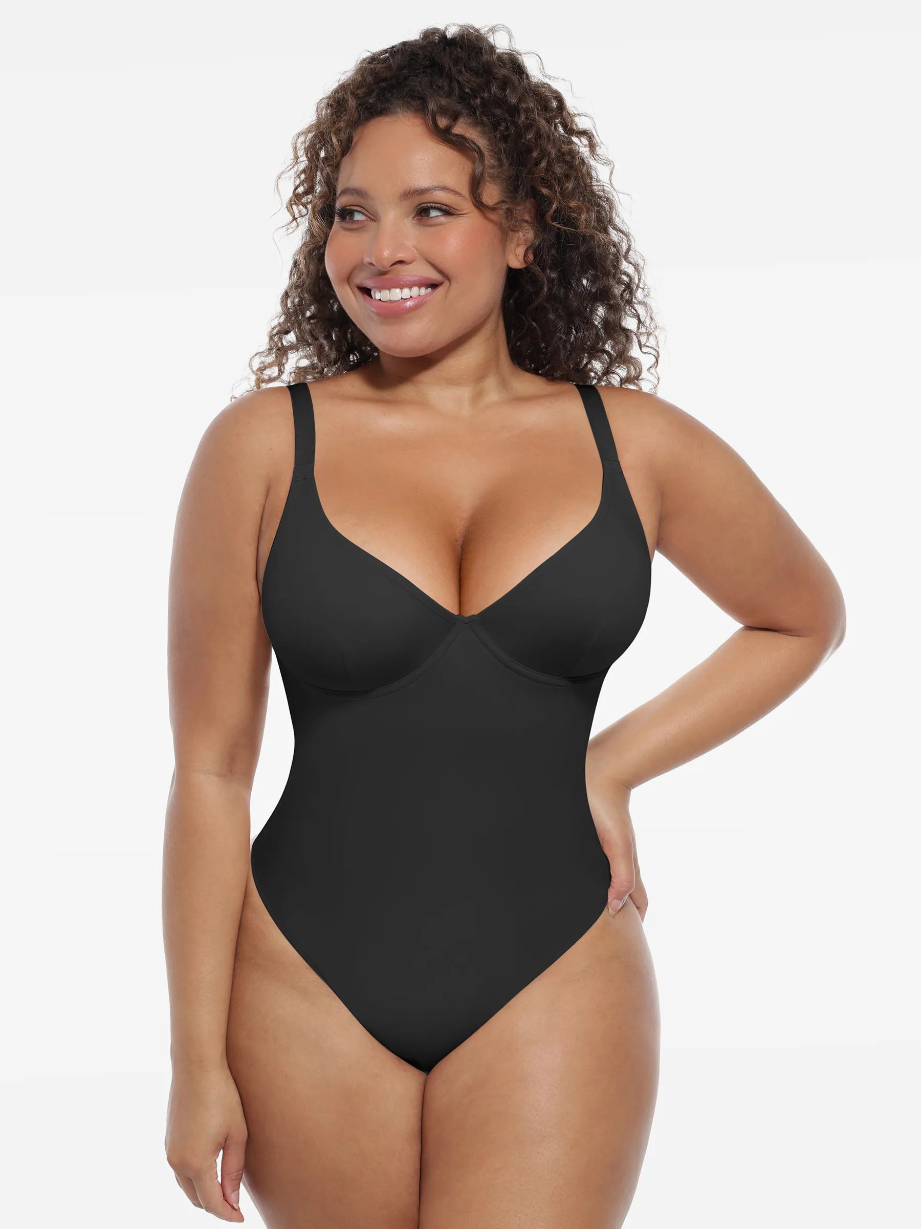 Body gainant à col en V profond Feelingirl