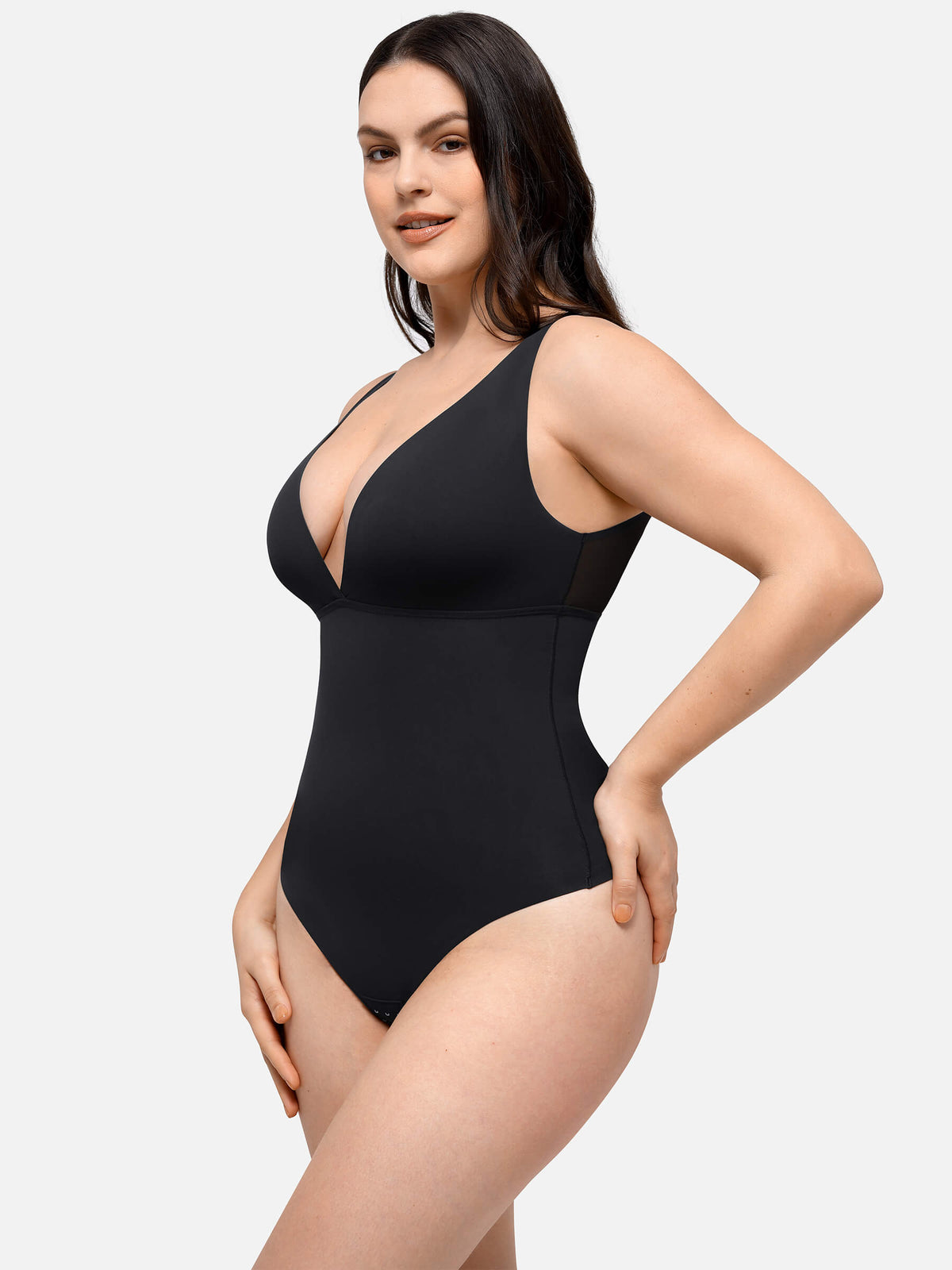 Feelingirl Deep V-Neck Tank Seamless Smoothing Bodysuit
