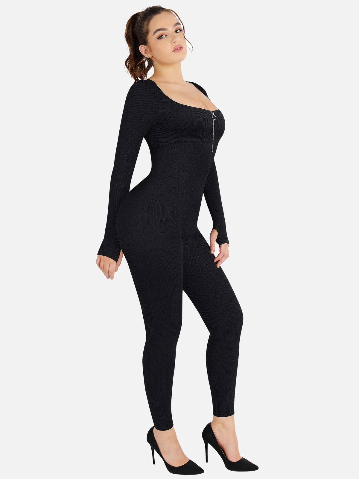 Feelingirl Full Body Tummy Control Long Sleeve Jumpsuits