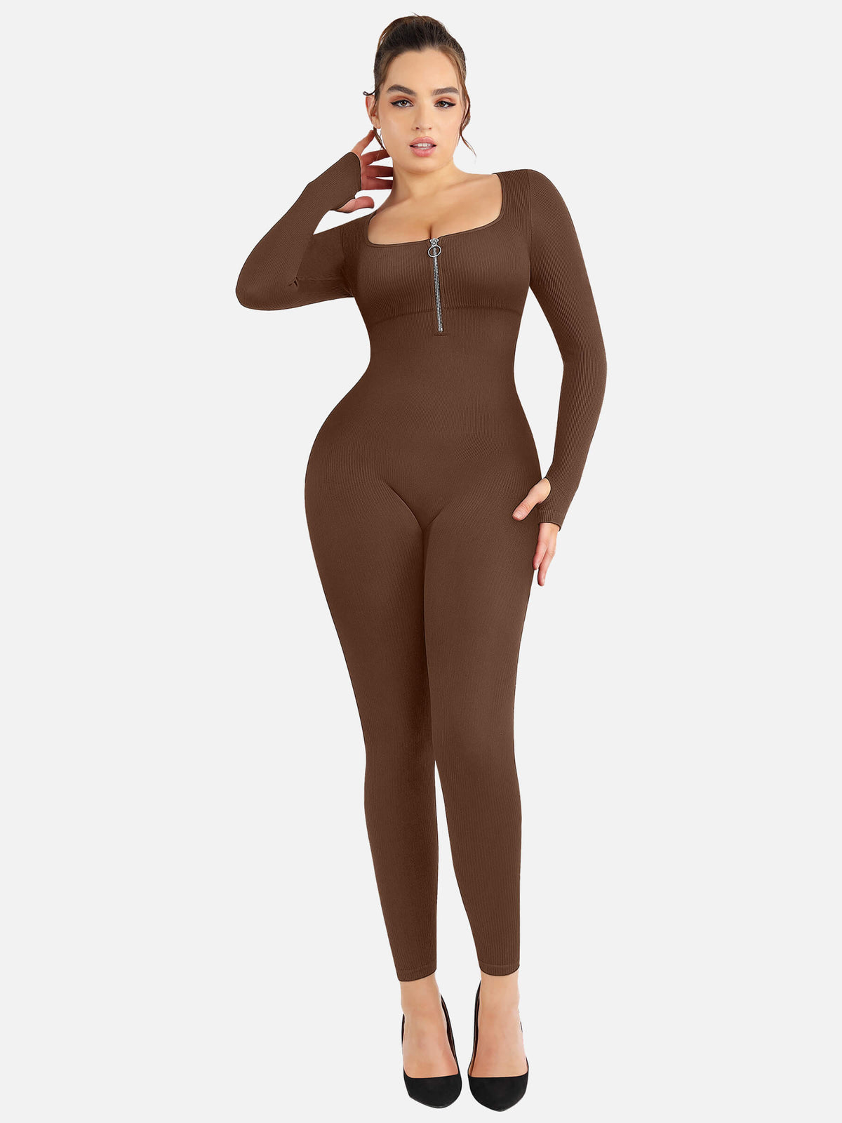 Feelingirl Full Body Tummy Control Long Sleeve Jumpsuits
