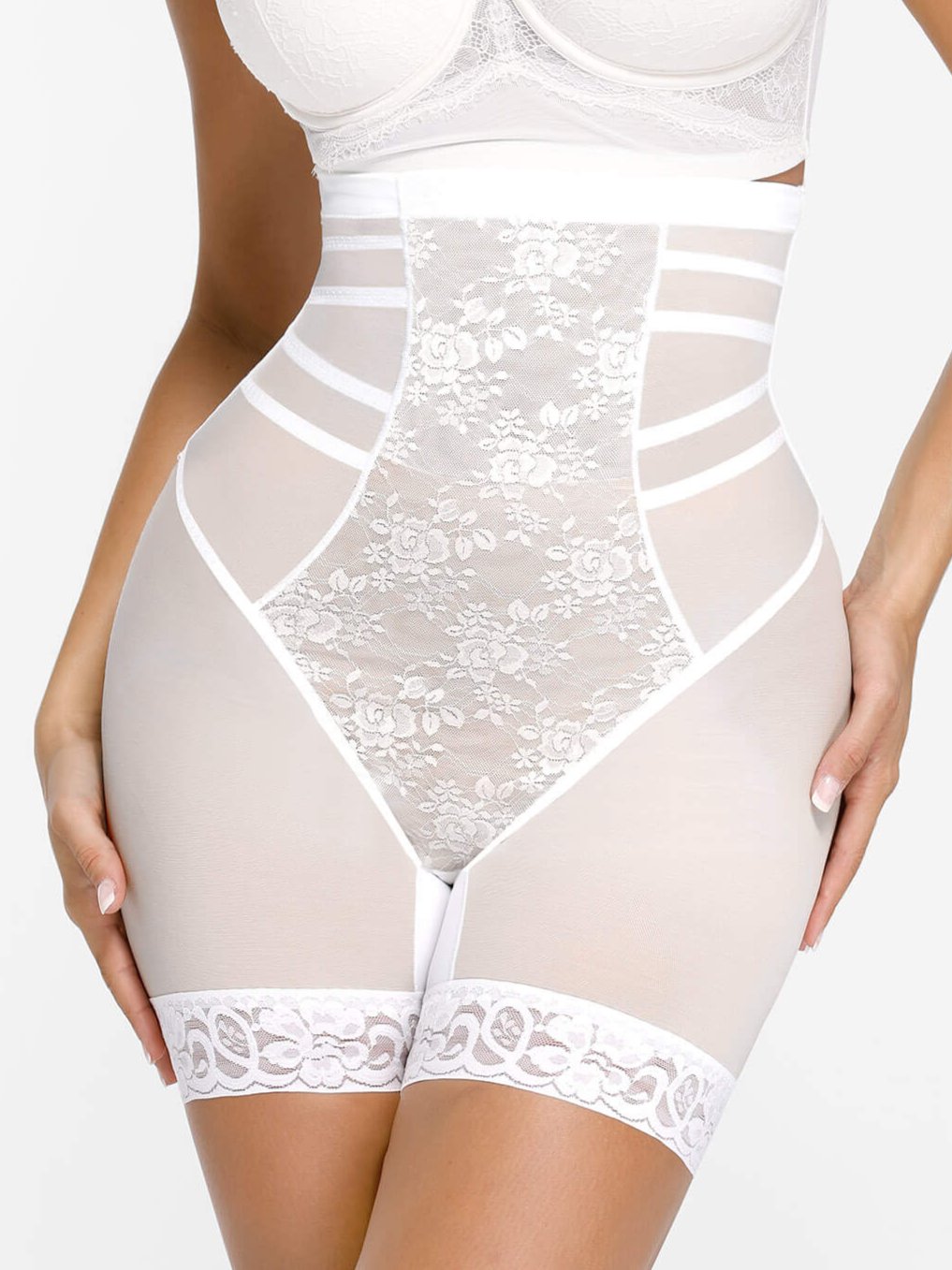 Feelingirl Patterned Lace Breathable Shapewear Shorts