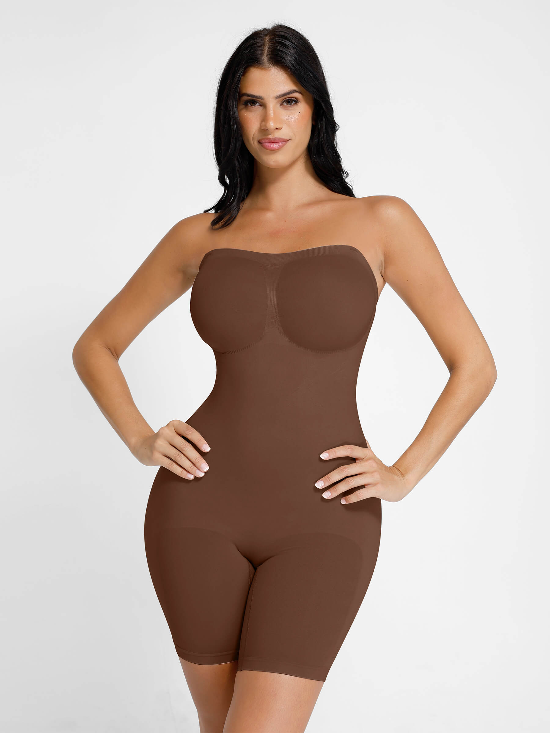 Feelingirl Seamless Strapless Bodysuit with Removable Straps