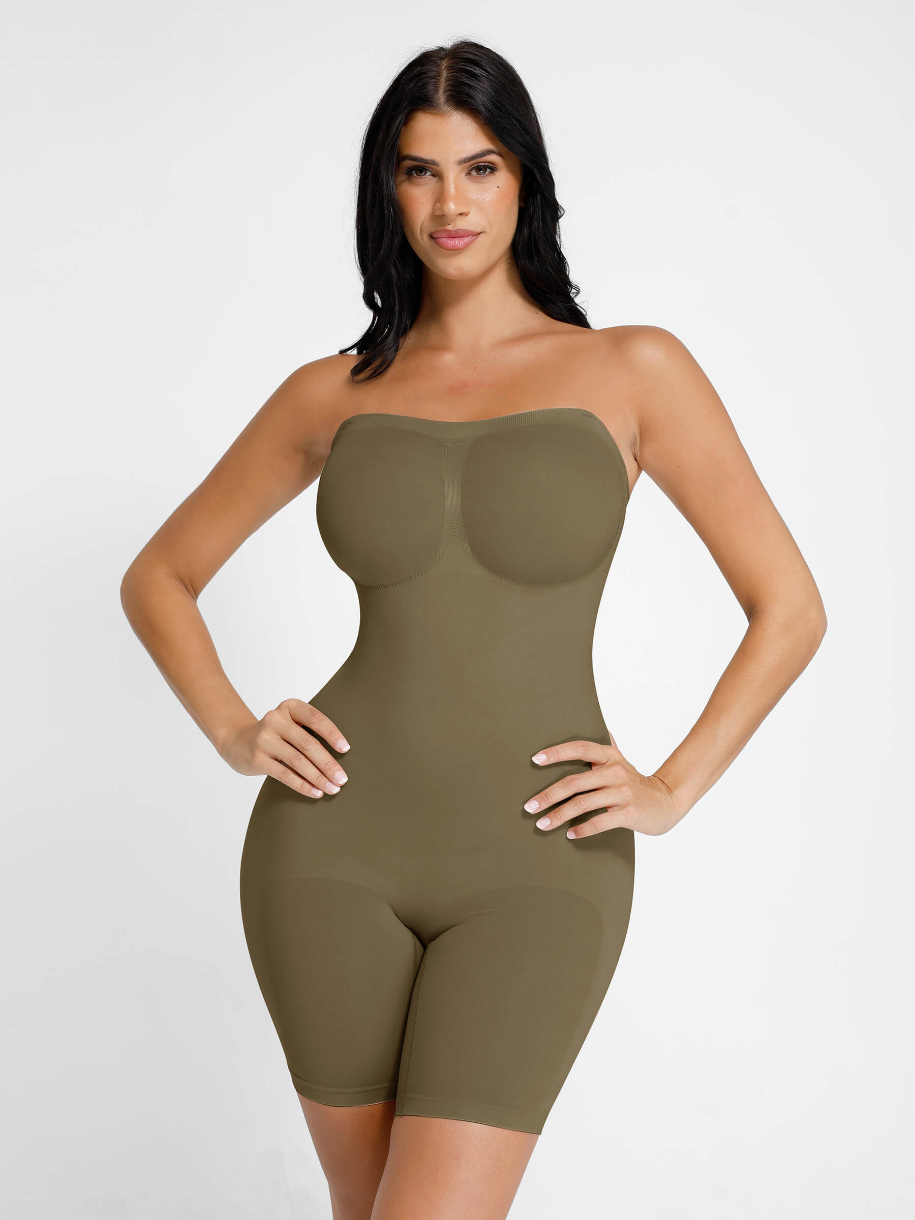 Feelingirl Seamless Strapless Bodysuit with Removable Straps