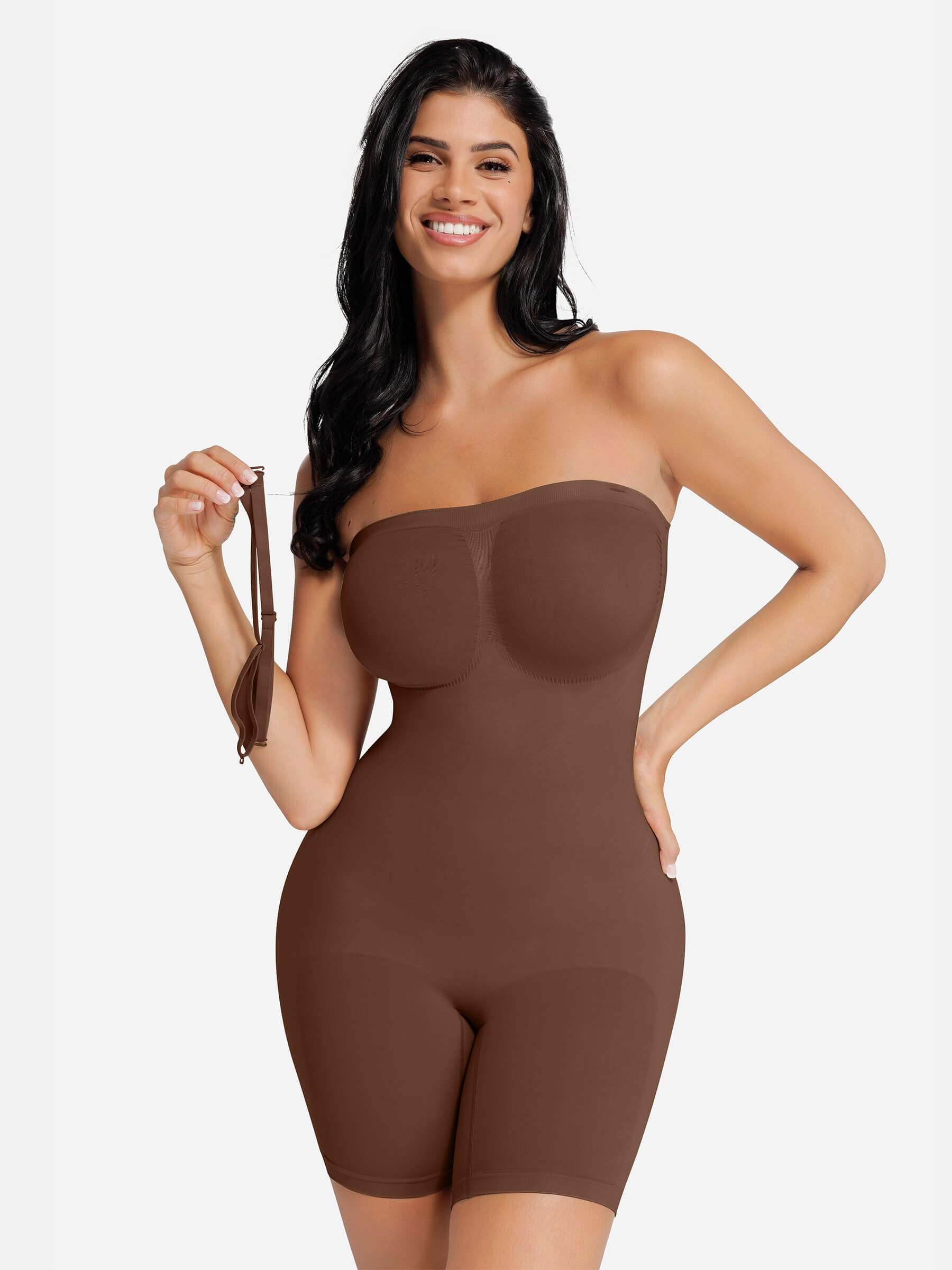 Feelingirl Seamless Strapless Bodysuit with Removable Straps