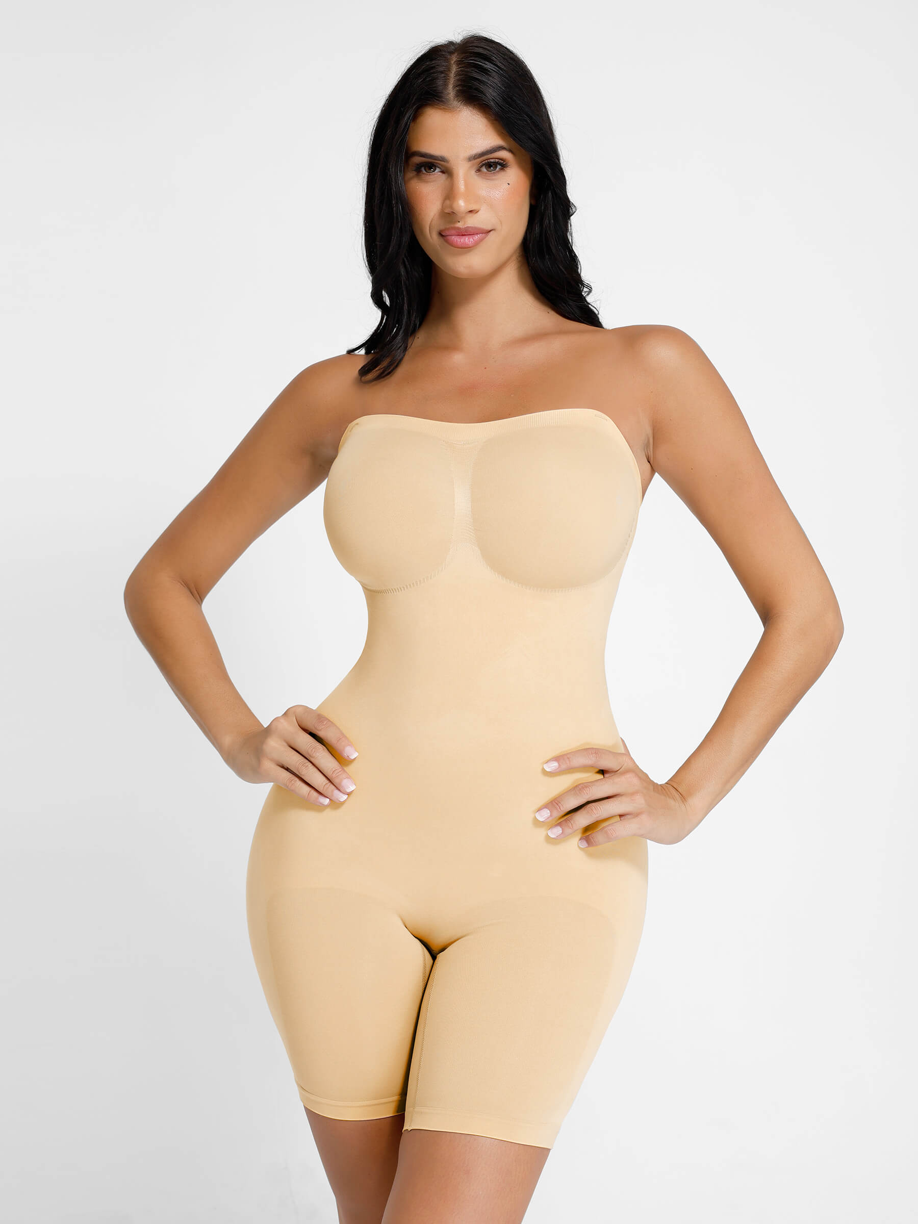 Feelingirl Seamless Strapless Bodysuit with Removable Straps