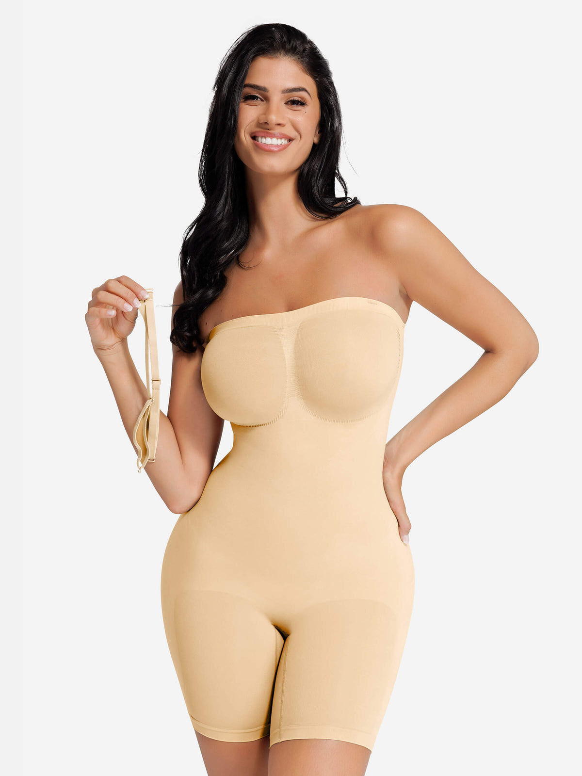 Feelingirl Seamless Strapless Bodysuit with Removable Straps
