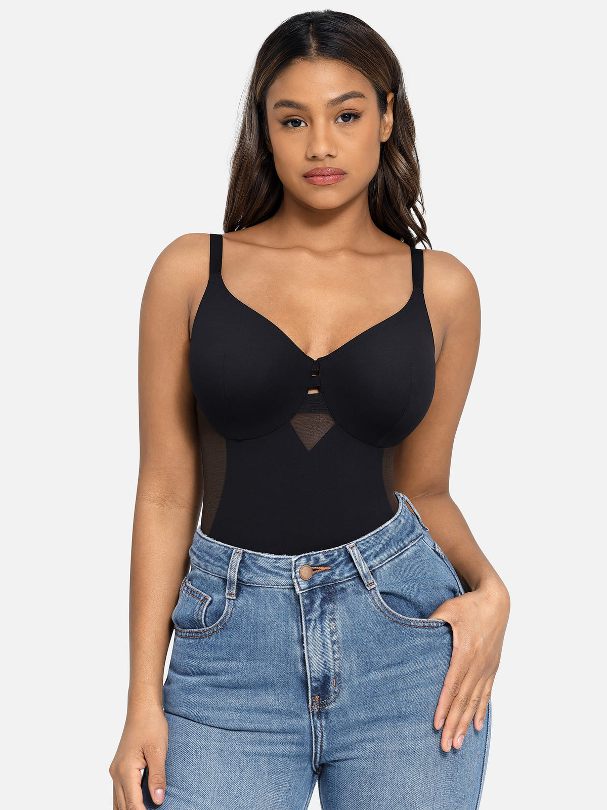 Feelingirl Seamless Thigh Control Breast Lift Shapewear
