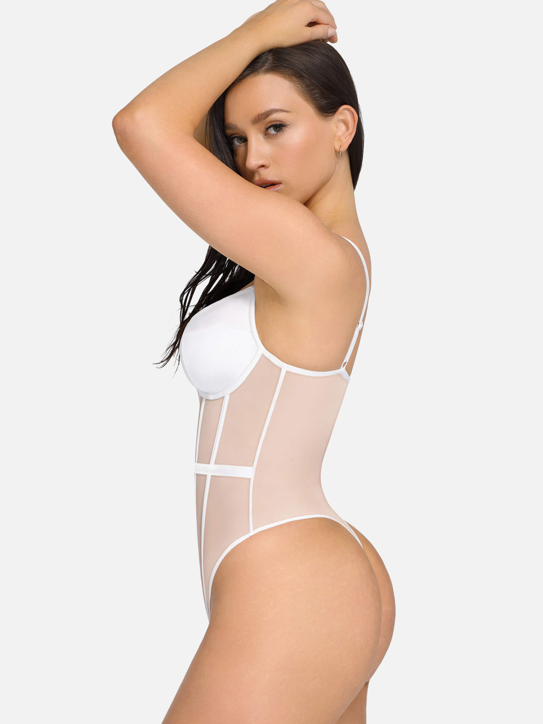 Feelingirl Sexy Corset Bodysuit with Built-in Bra Shapewear