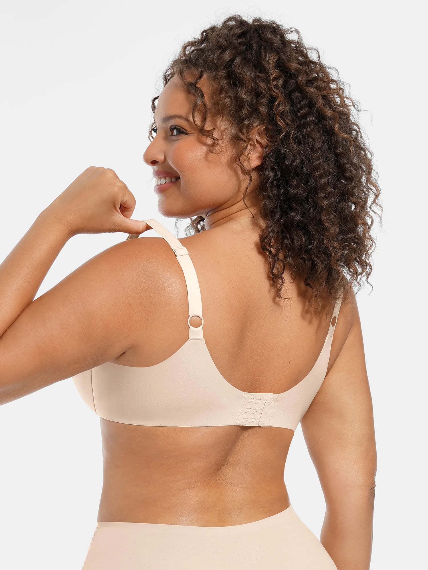 Feelingirl Unpadded Underwired Deep V-Neck Side Support Bra