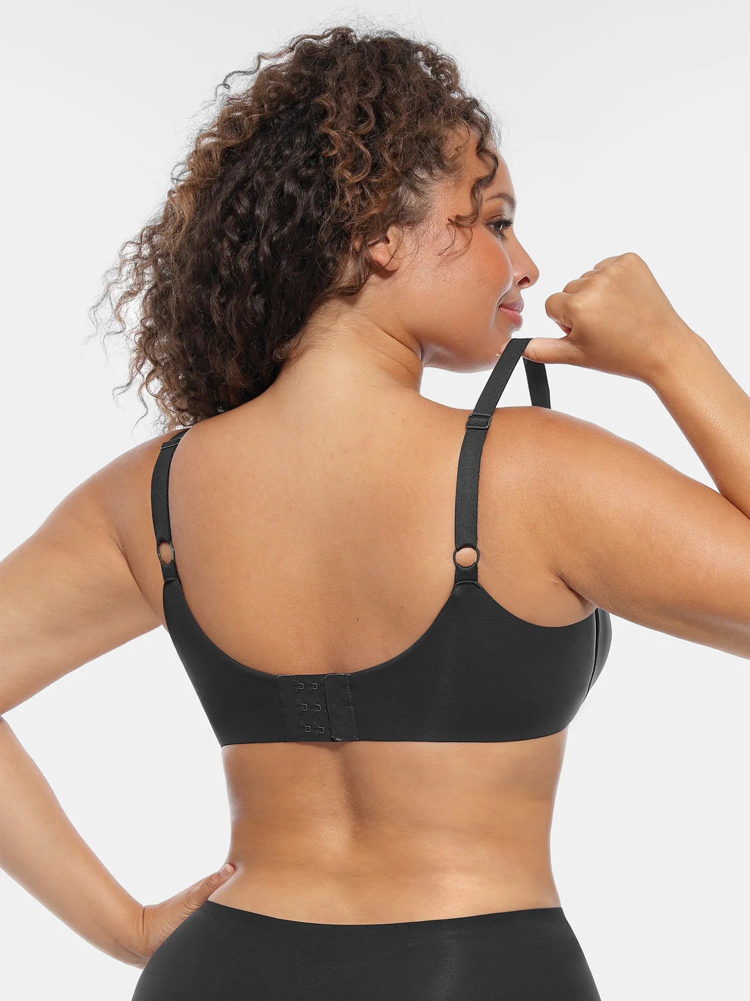 Feelingirl Unpadded Underwired Deep V-Neck Side Support Bra