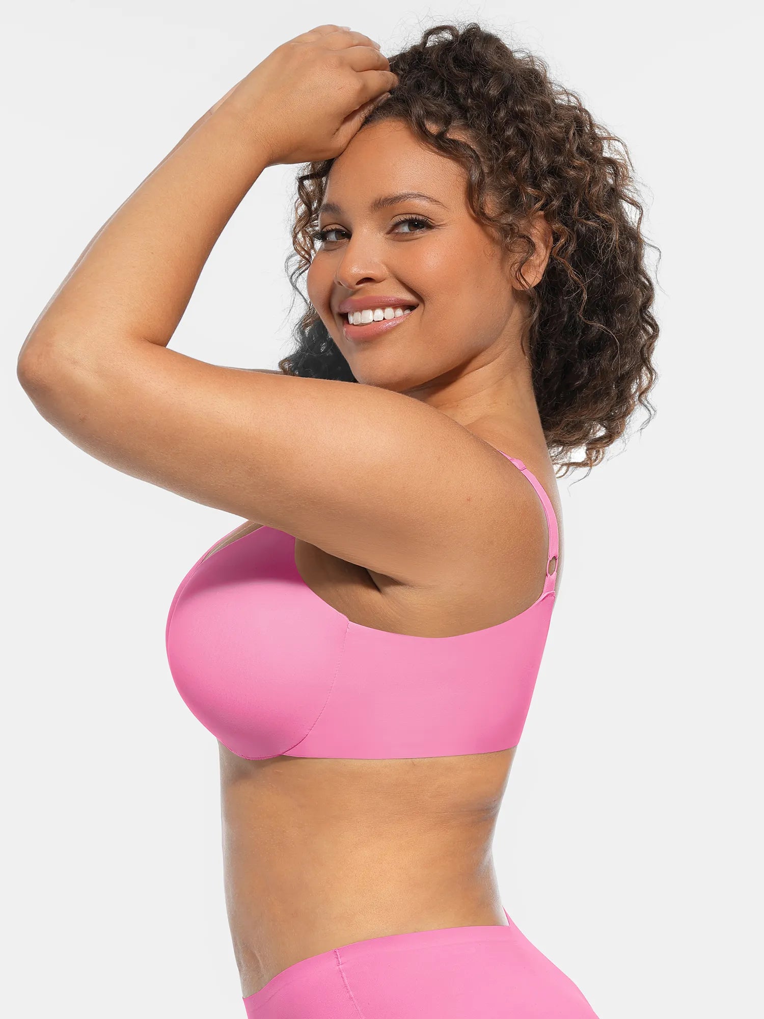 Feelingirl Unpadded Underwired Deep V-Neck Side Support Bra