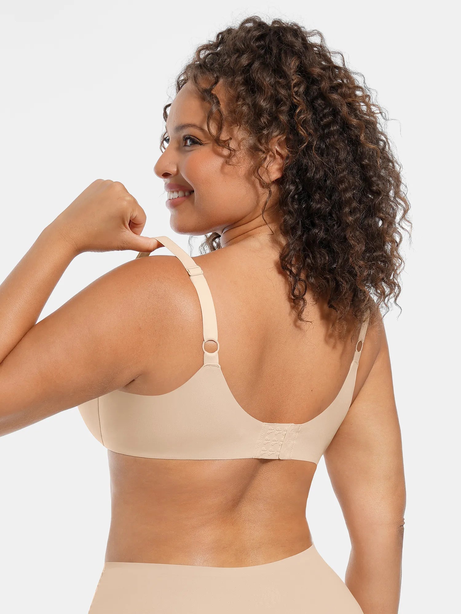Feelingirl Unpadded Underwired Deep V-Neck Side Support Bra