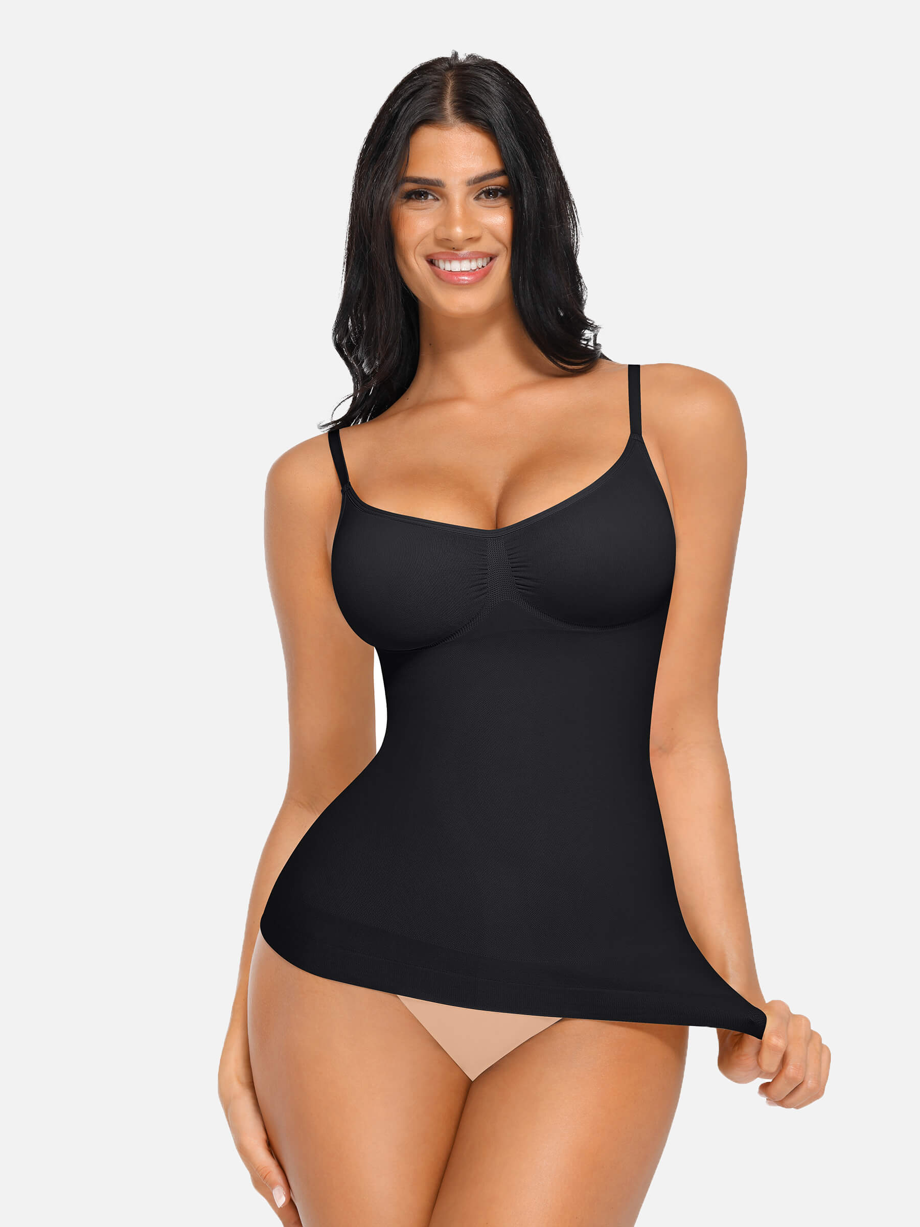Seamless Bust Support Waist & Abdomen Shaping Thong Bodysuit