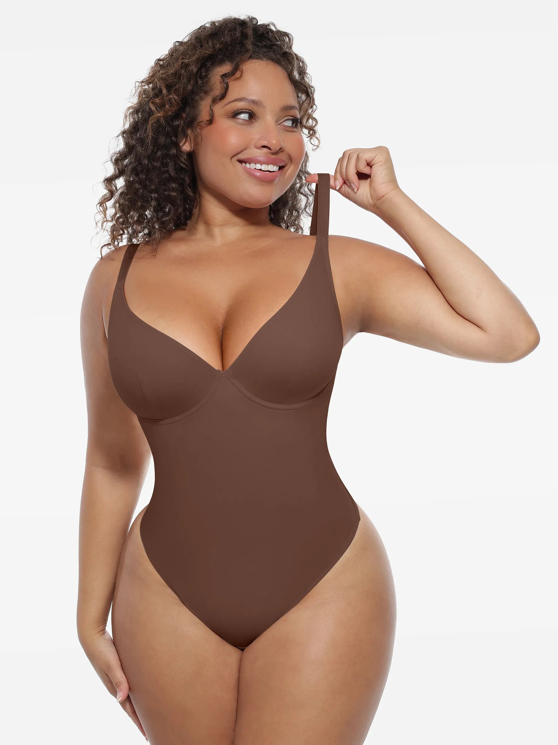 Feelingirl Shapewear-Bodysuit mit tiefem V-Ausschnitt und Bauchkontrolle