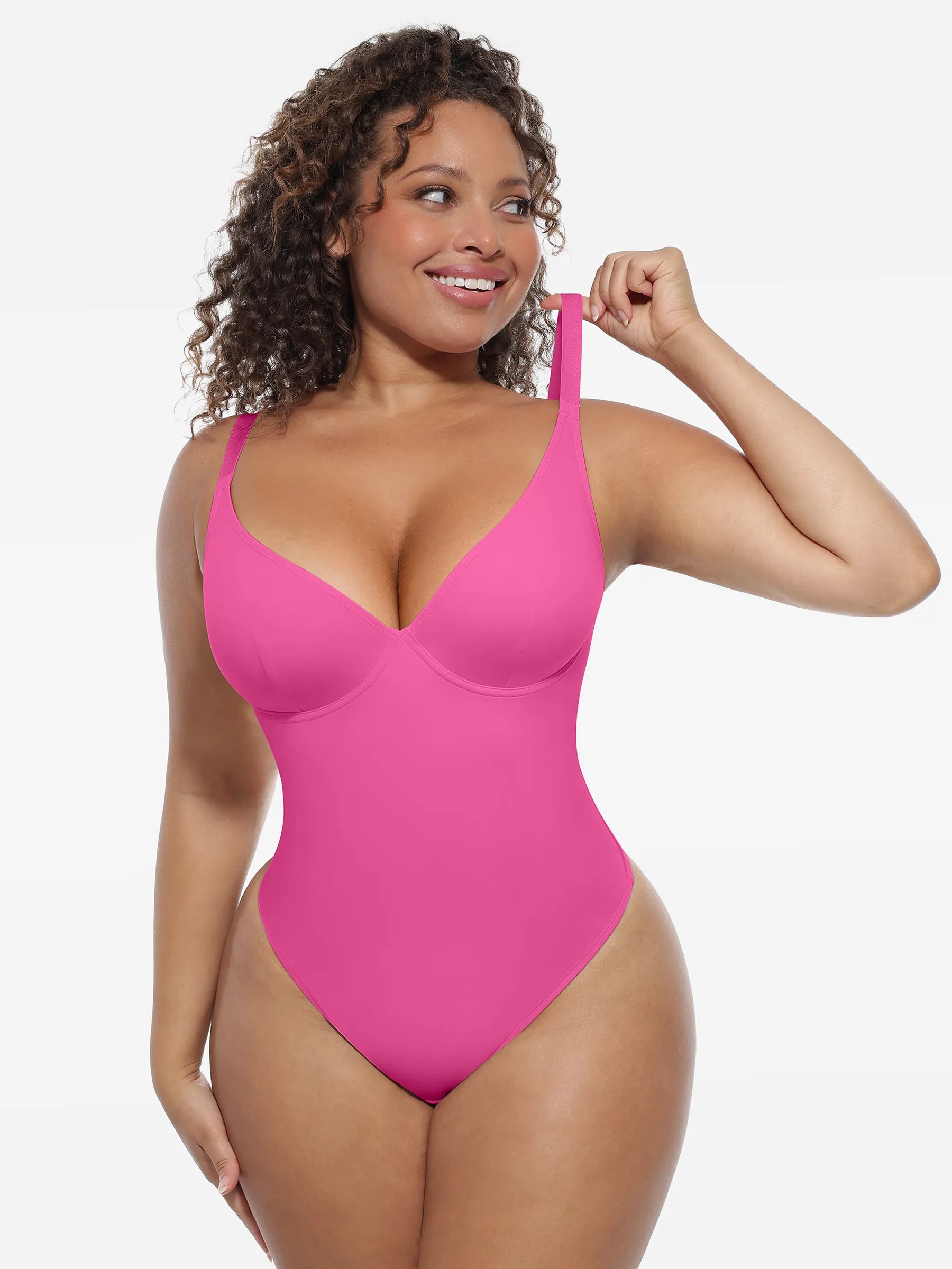 Feelingirl Shapewear-Bodysuit mit tiefem V-Ausschnitt und Bauchkontrolle