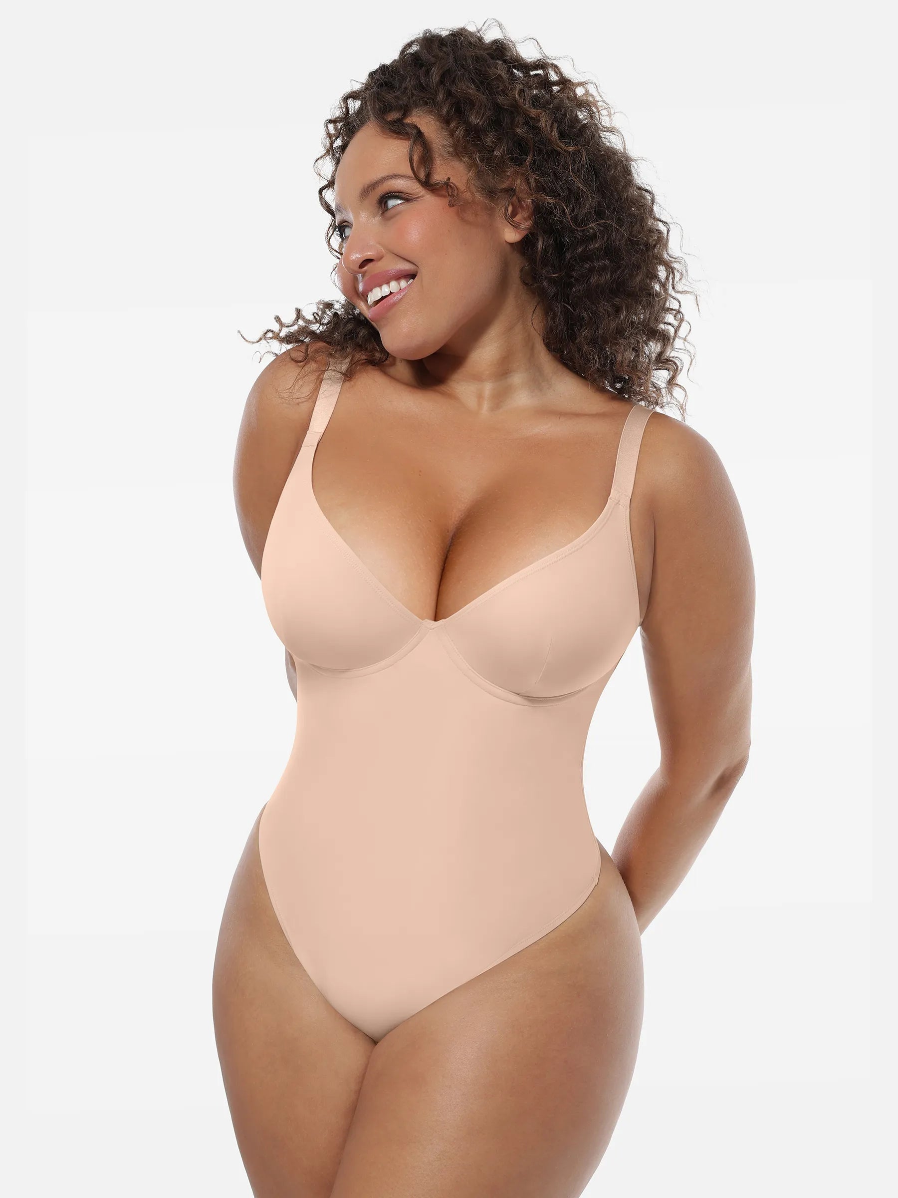Feelingirl Shapewear-Bodysuit mit tiefem V-Ausschnitt und Bauchkontrolle