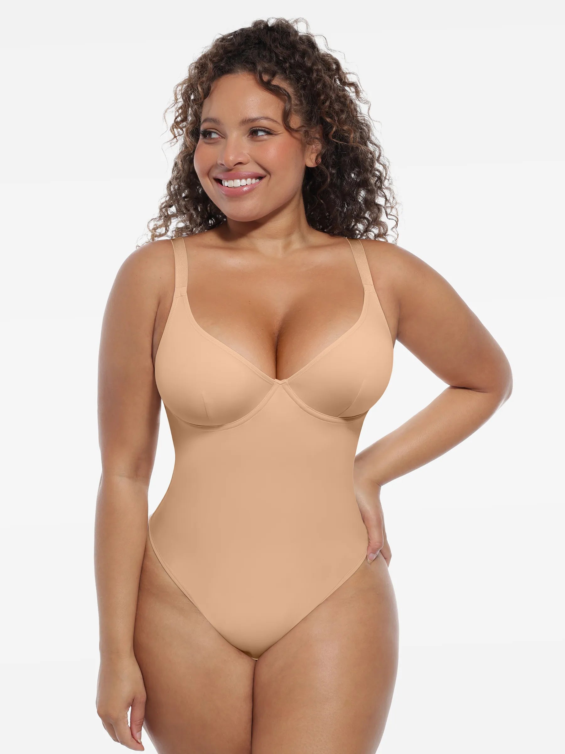Feelingirl Shapewear-Bodysuit mit tiefem V-Ausschnitt und Bauchkontrolle