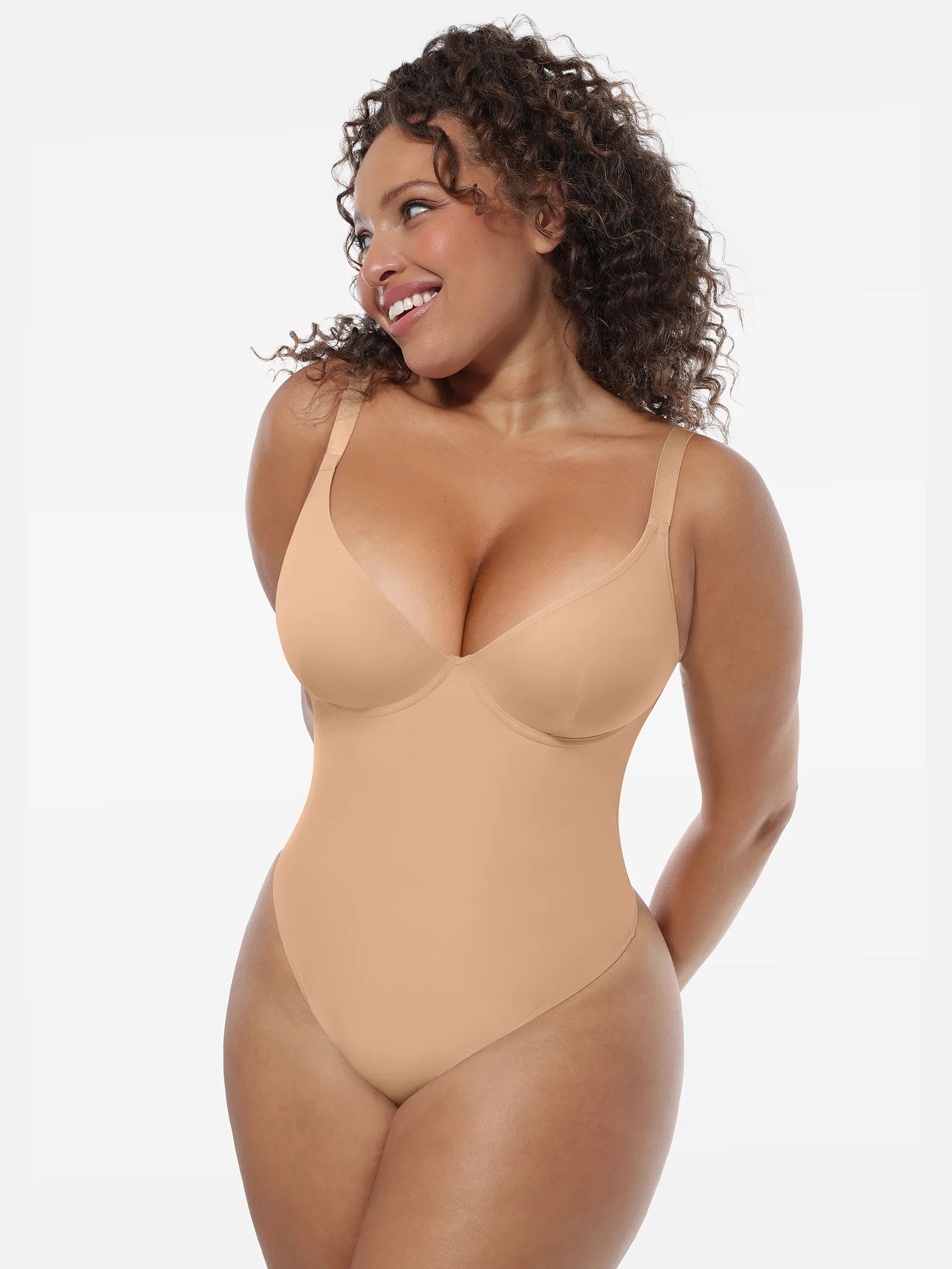 Feelingirl Shapewear-Bodysuit mit tiefem V-Ausschnitt und Bauchkontrolle