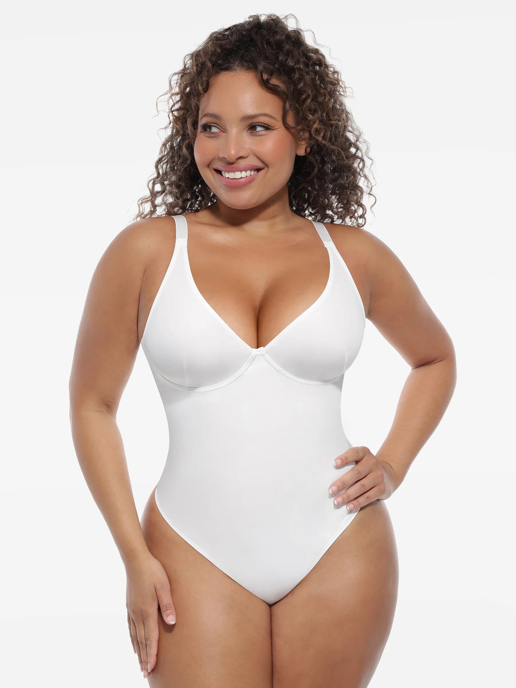 Feelingirl Shapewear-Bodysuit mit tiefem V-Ausschnitt und Bauchkontrolle