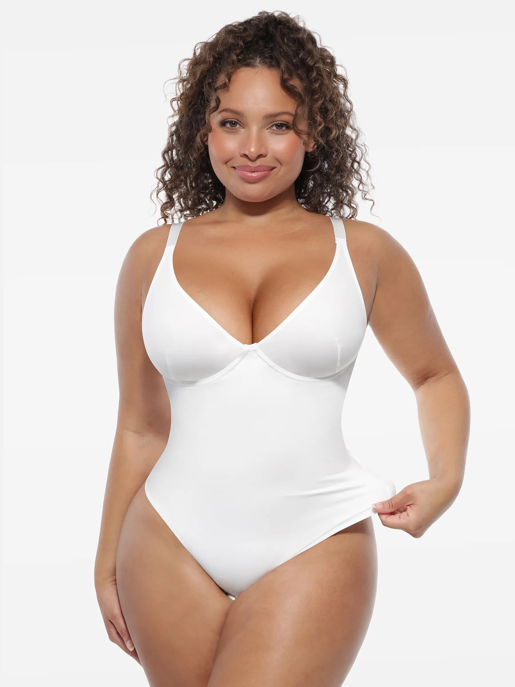 Feelingirl Shapewear-Bodysuit mit tiefem V-Ausschnitt und Bauchkontrolle