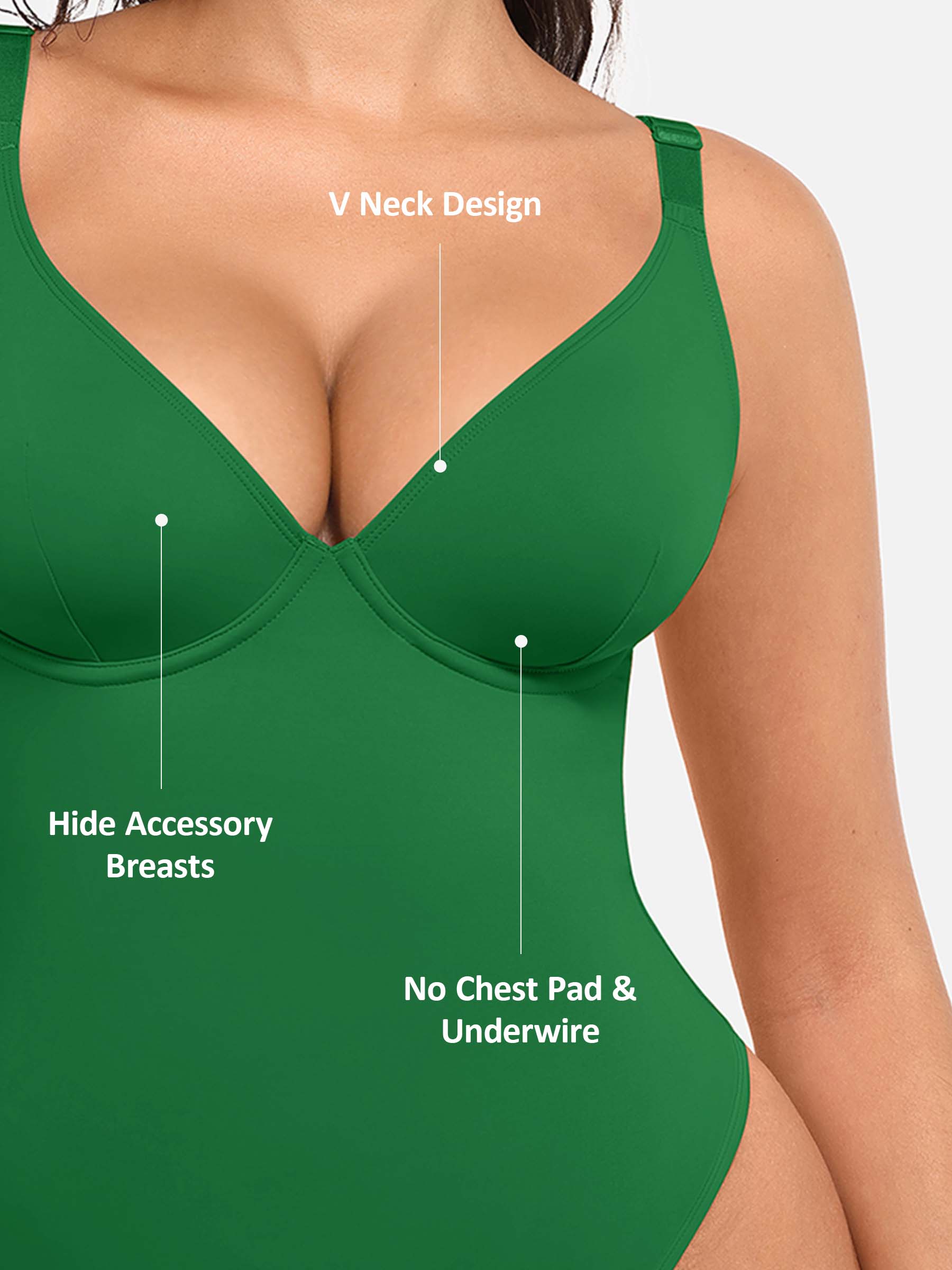 Feelingirl Deep V Neck Tummy Control Shapewear Bodysuit [BOGO]