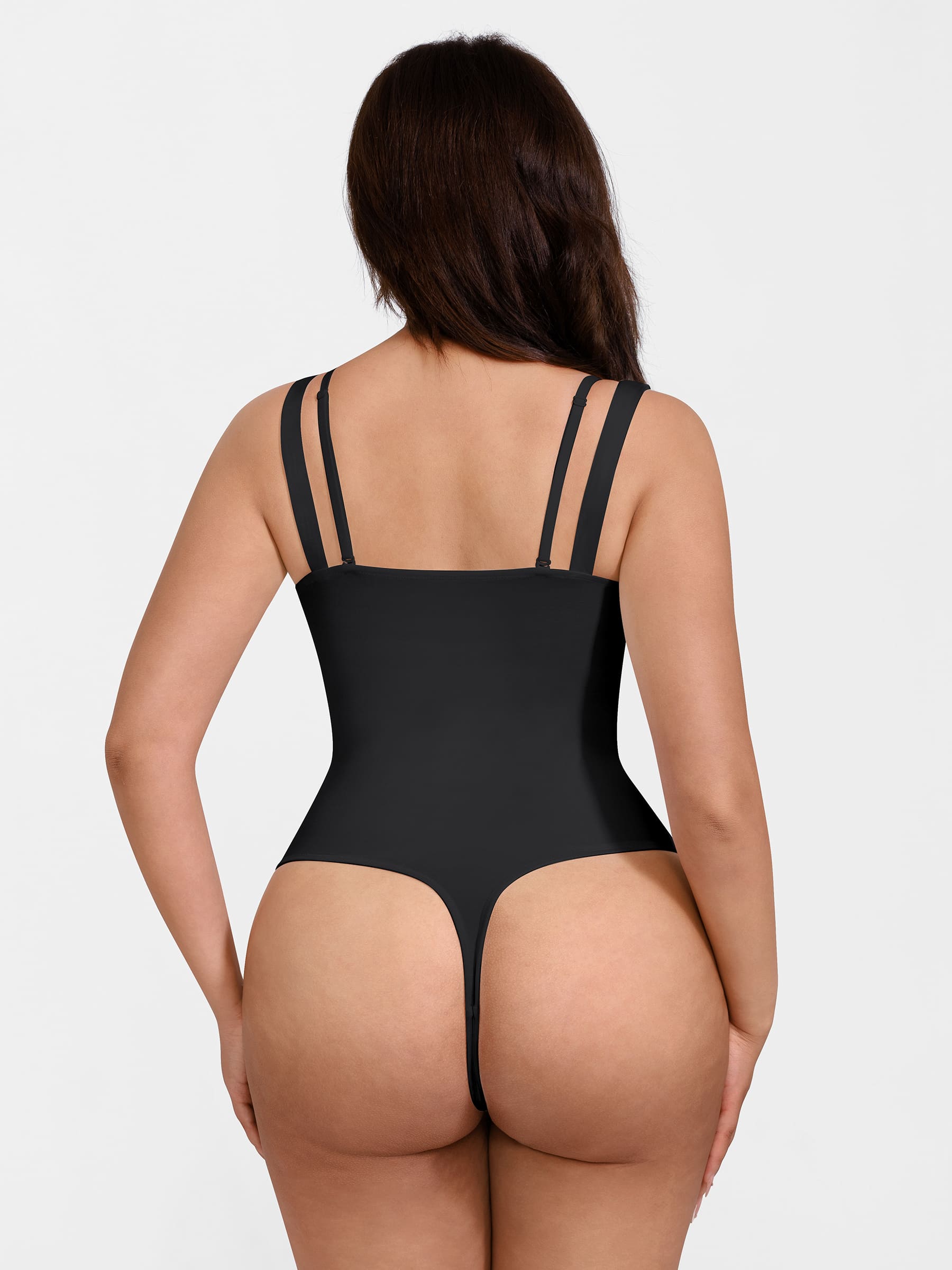 Feelingirl Lace-Trimmed Deep V Bodysuit
