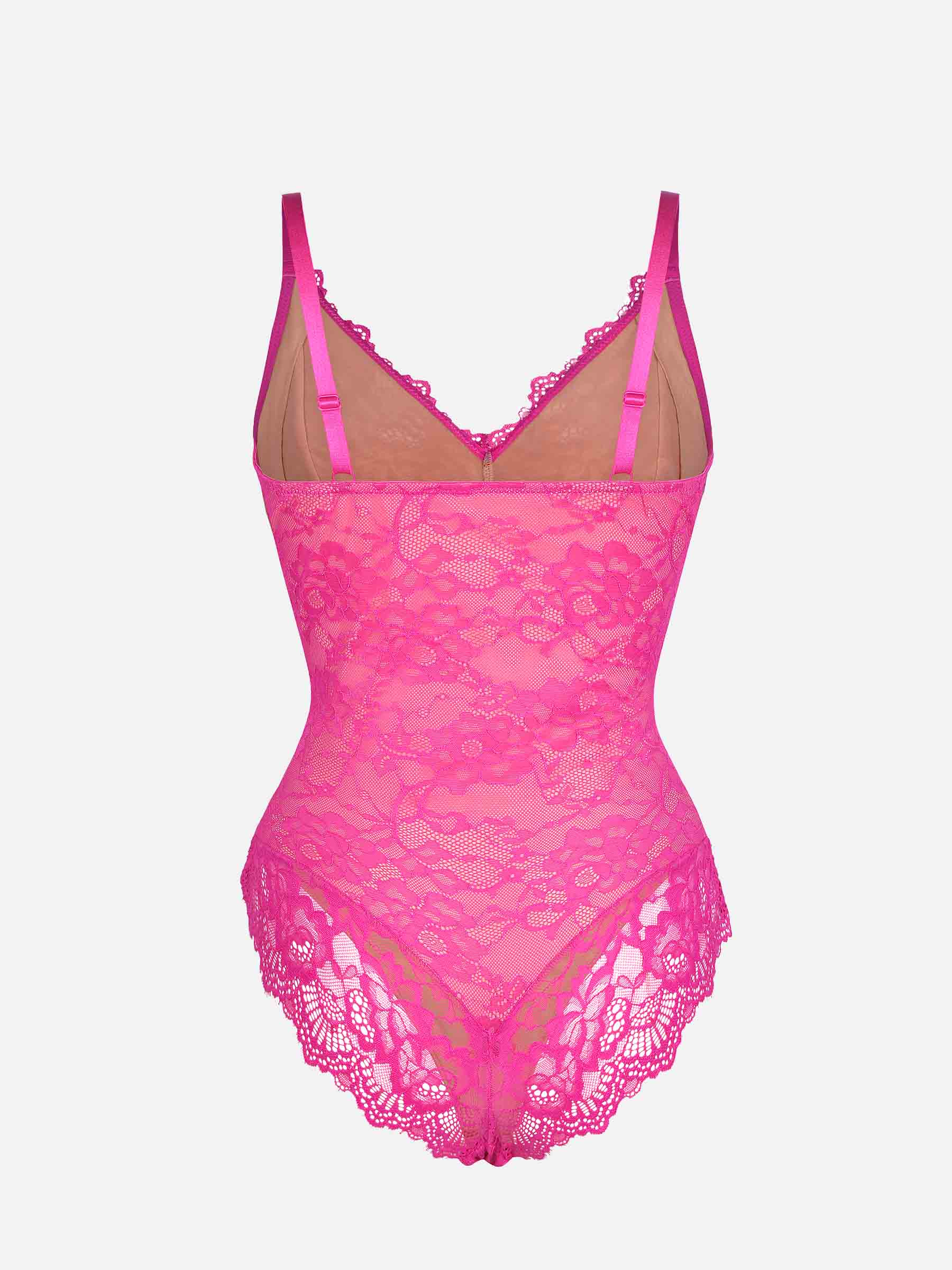 Feelingirl-V-Neck-Bodysuit-with-Lace-Fabric-PK5