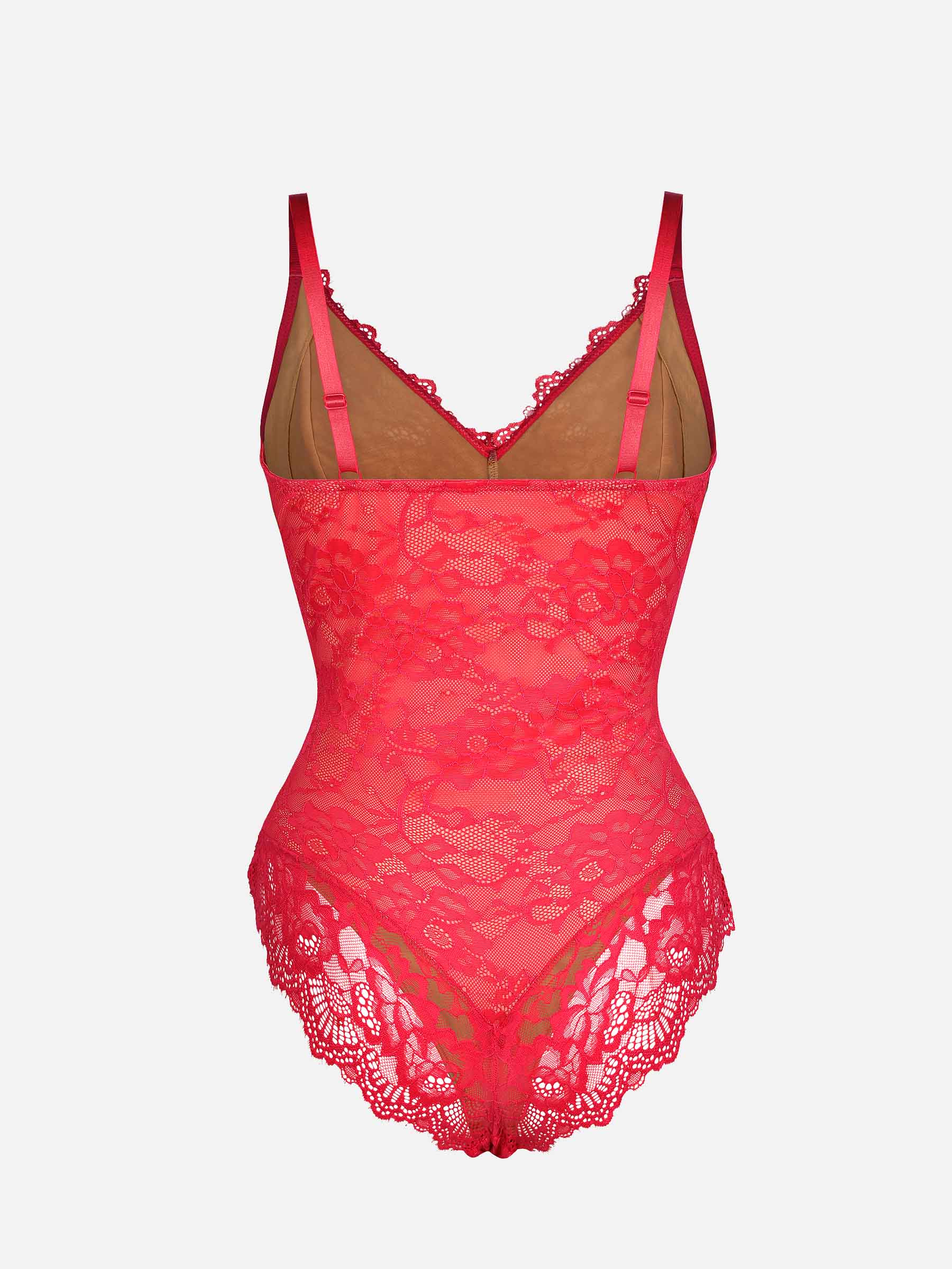 Feelingirl-V-Neck-Bodysuit-with-Lace-Fabric-RD8