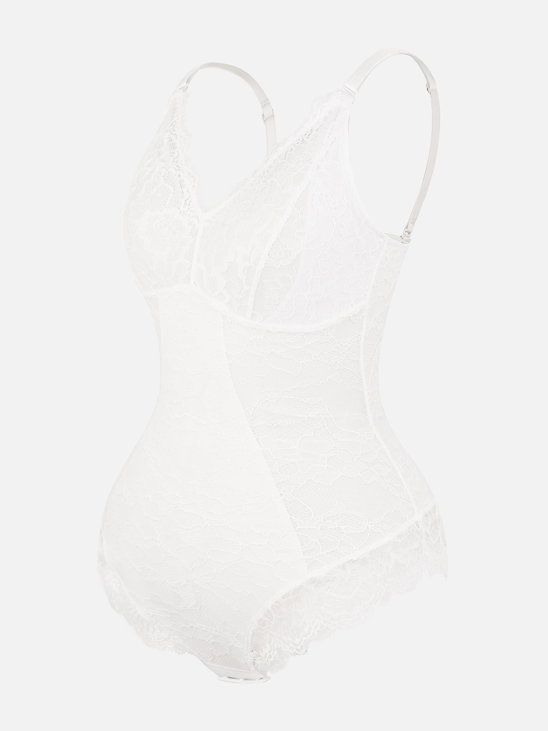 Feelingirl-V-Neck-Bodysuit-with-Lace-Fabric