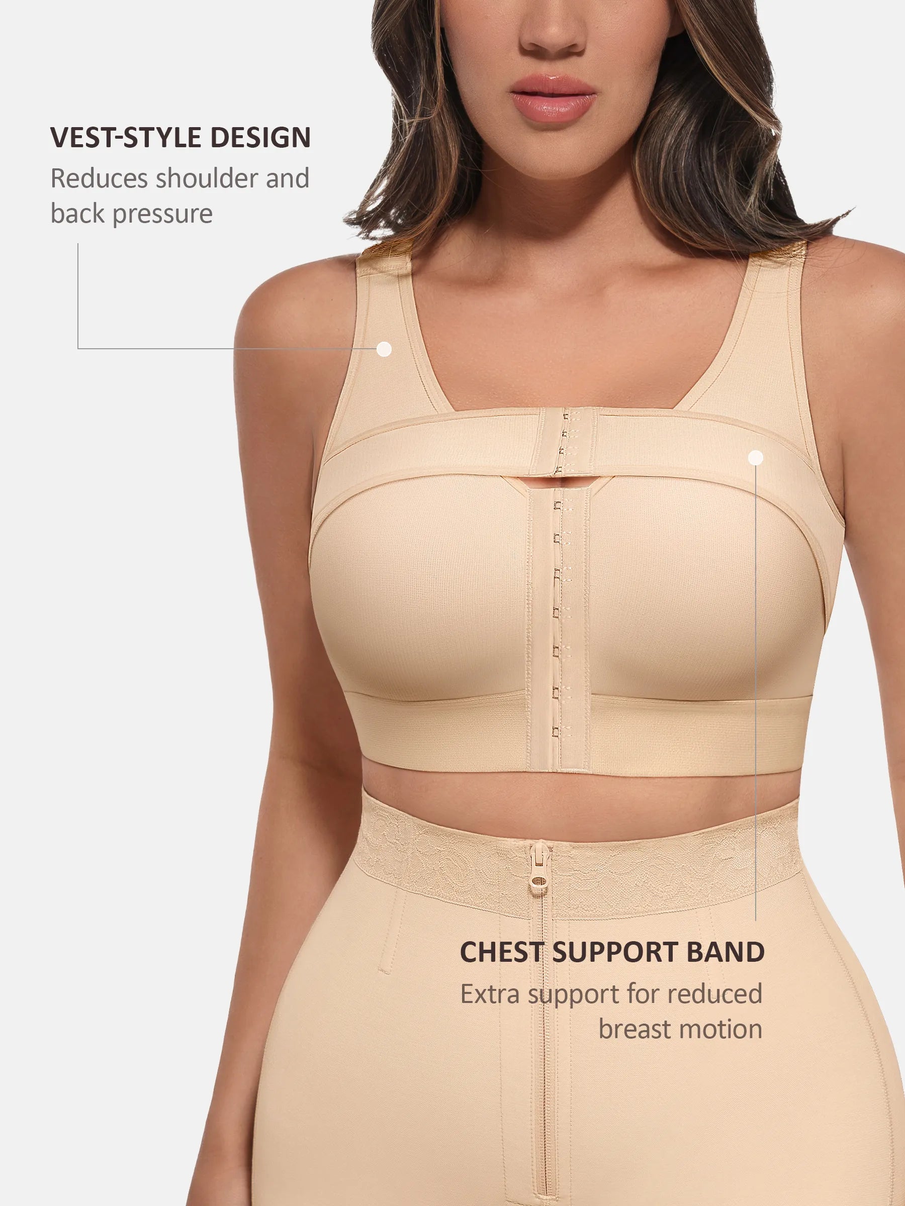 Feelingirl Post-Surgical Full Coverage Bra With Support Band