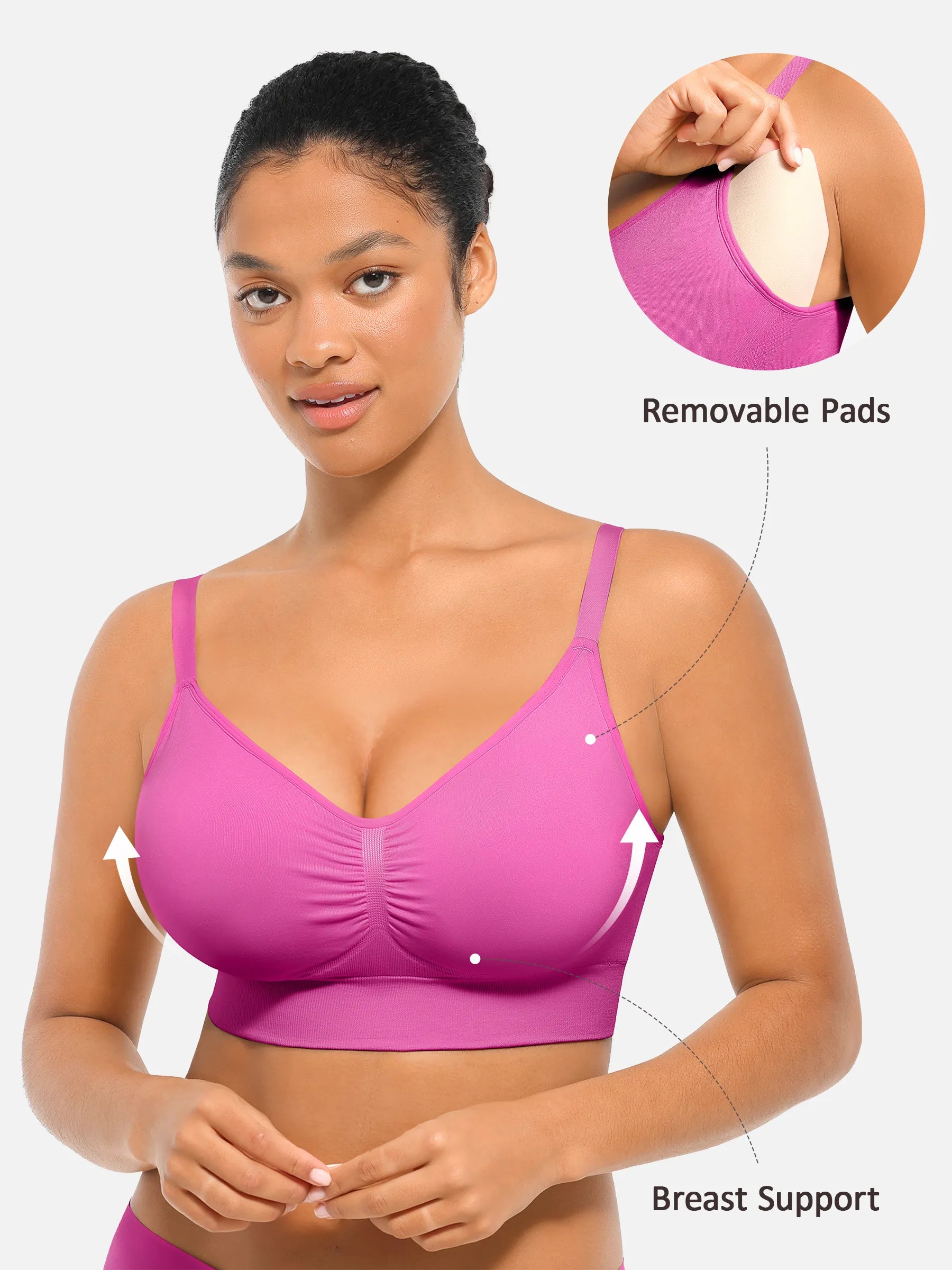 Feelingirl Seamless Everyday Bra with Built-In Soft Padding Bundle