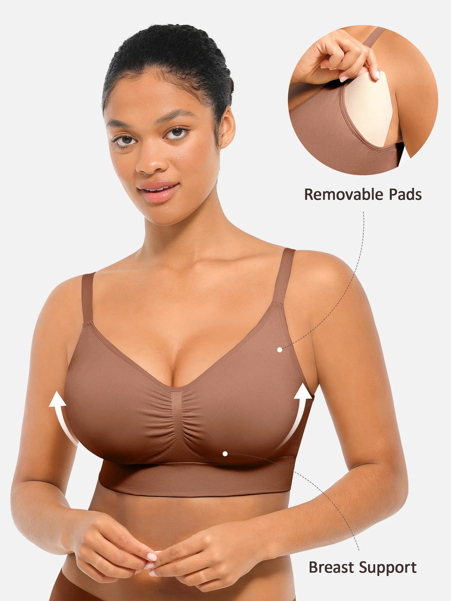 Feelingirl Seamless Everyday Bra with Built-In Soft Padding Bundle
