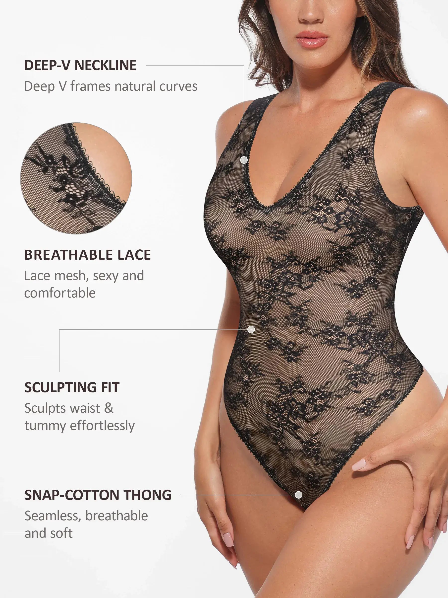 Feelingirl Seamless Lightweight Sculpting Bodysuit