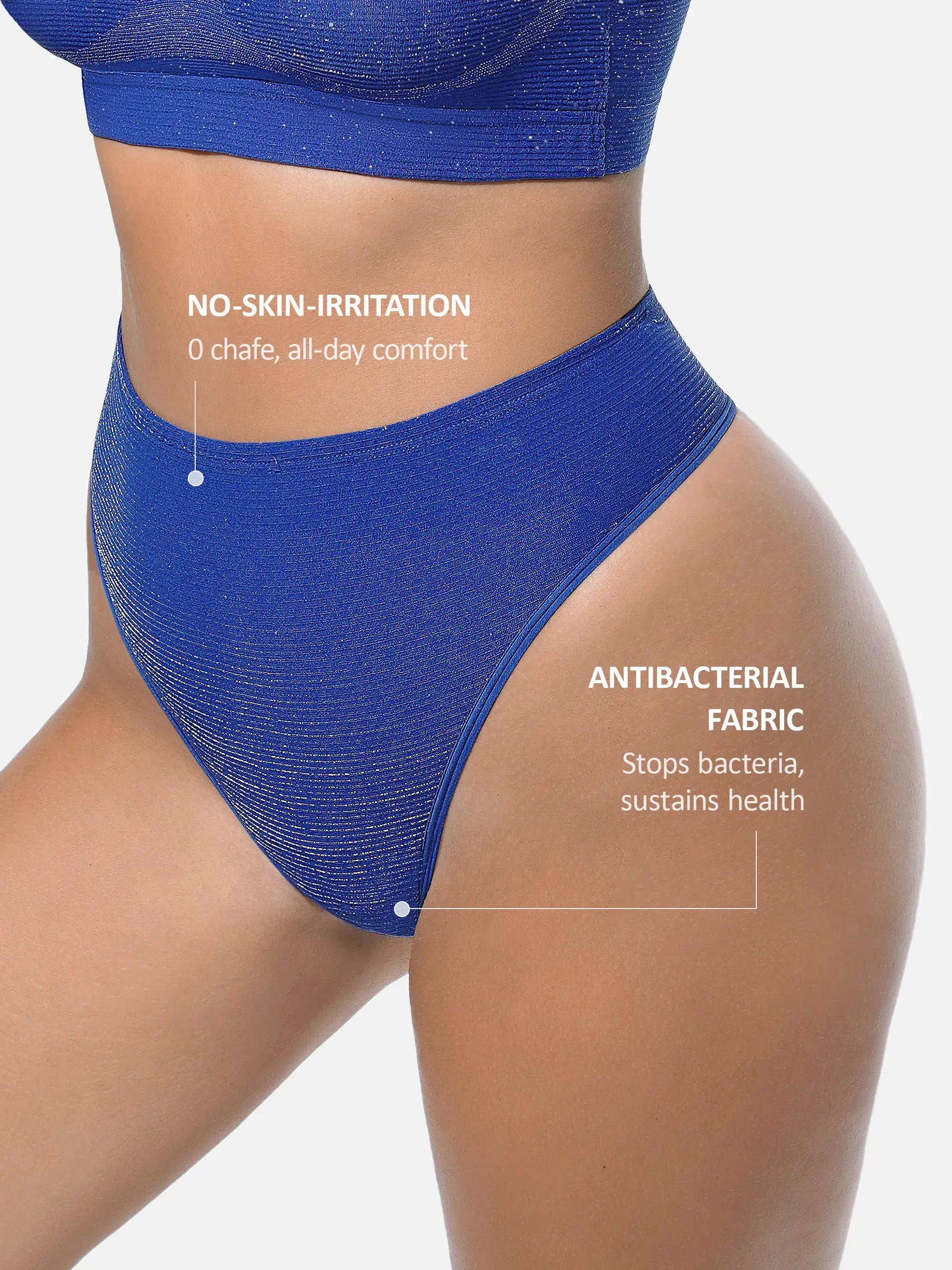 Tanga de tiro bajo con brillo y sin costuras Feelingirl