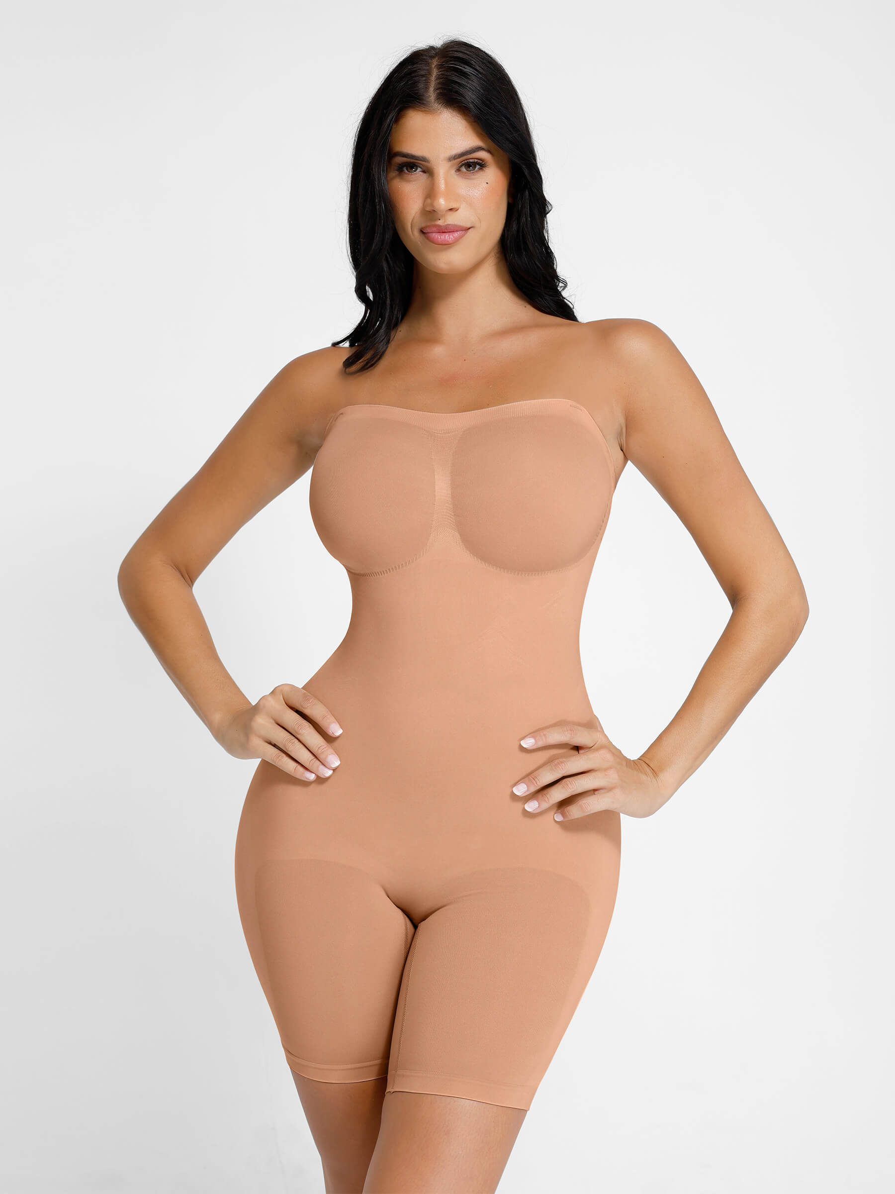 Feelingirl Seamless Strapless Bodysuit with Removable Straps