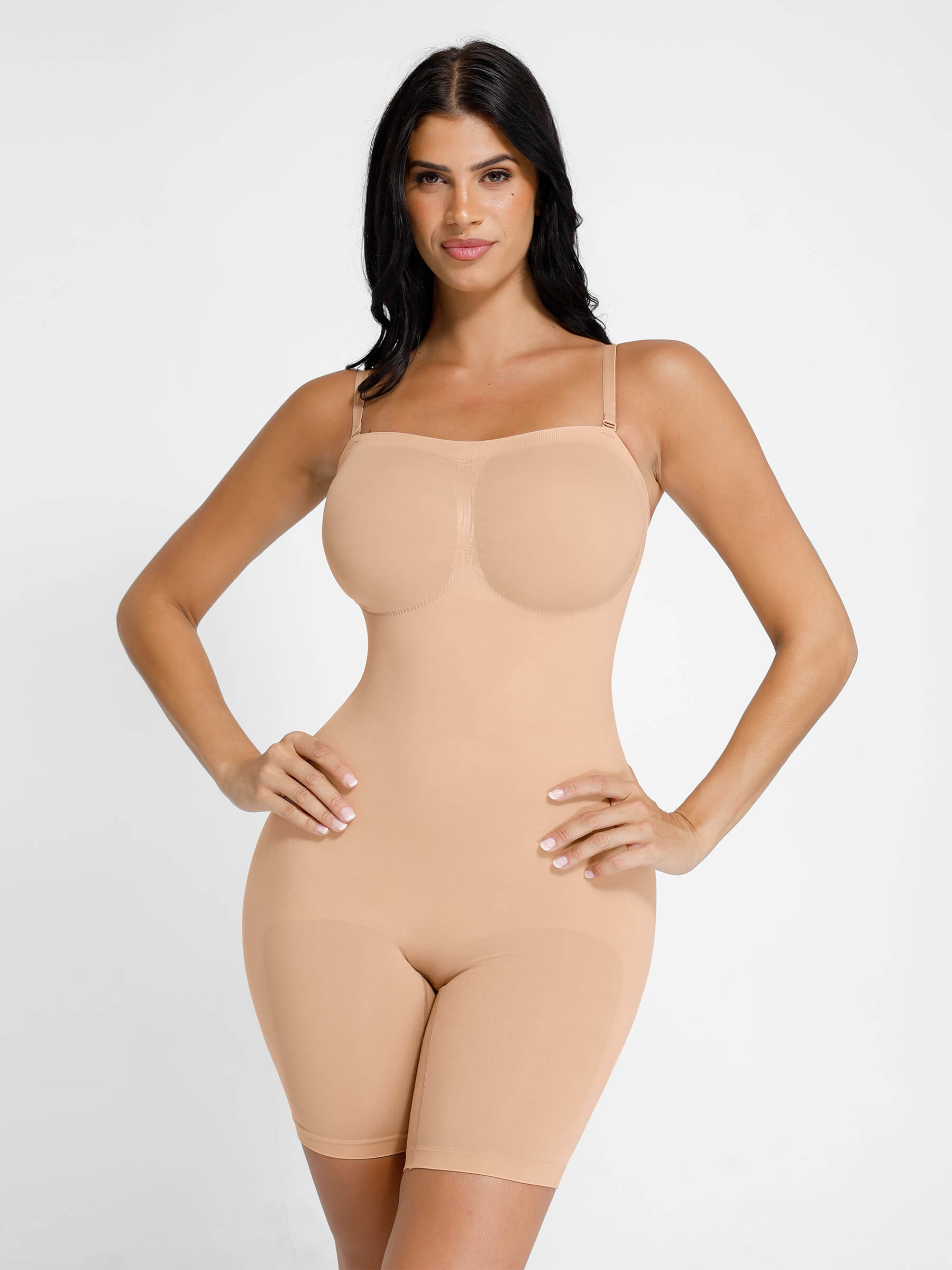 Feelingirl Seamless Strapless Bodysuit with Removable Straps