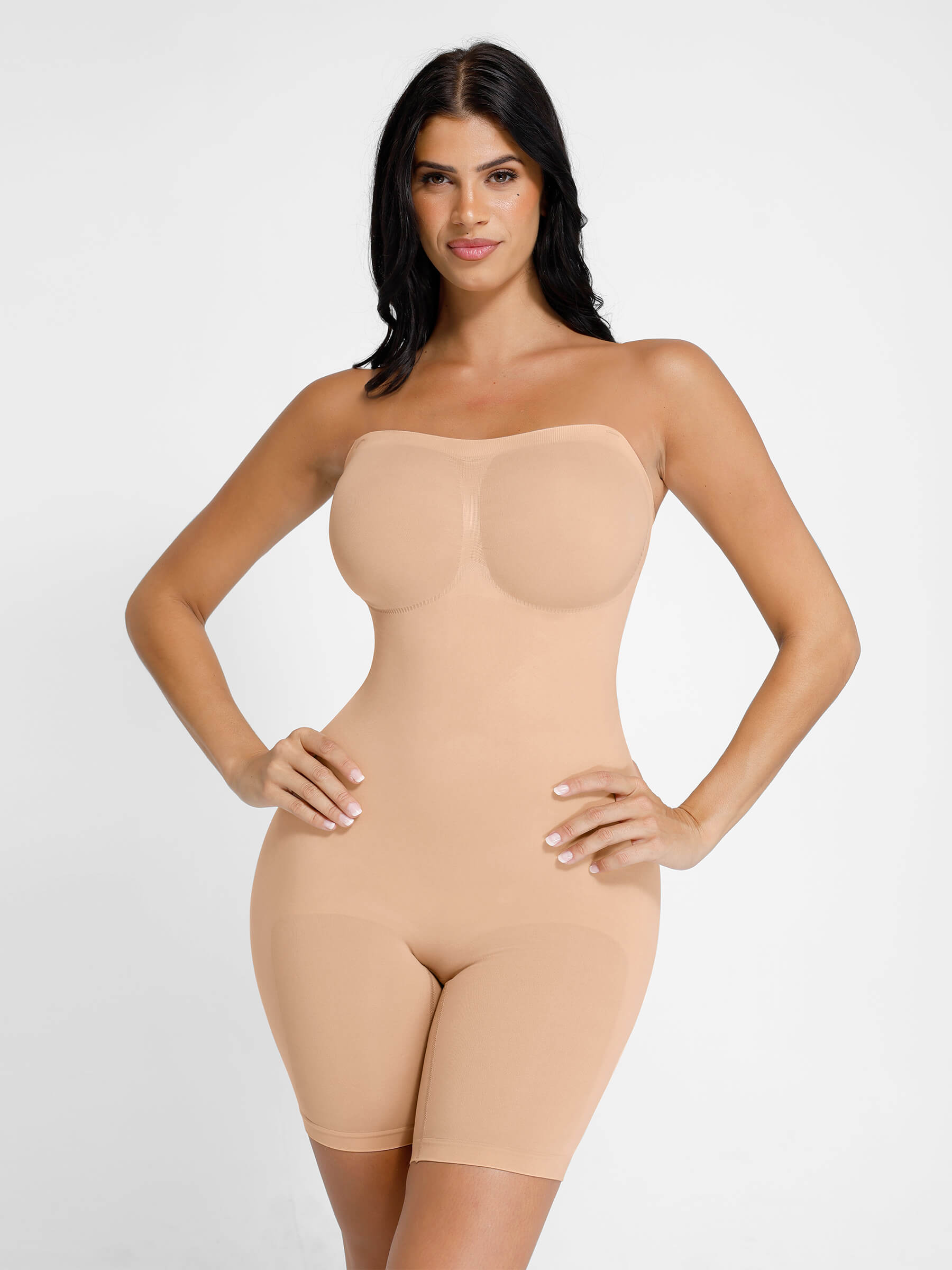 Feelingirl Seamless Strapless Bodysuit with Removable Straps