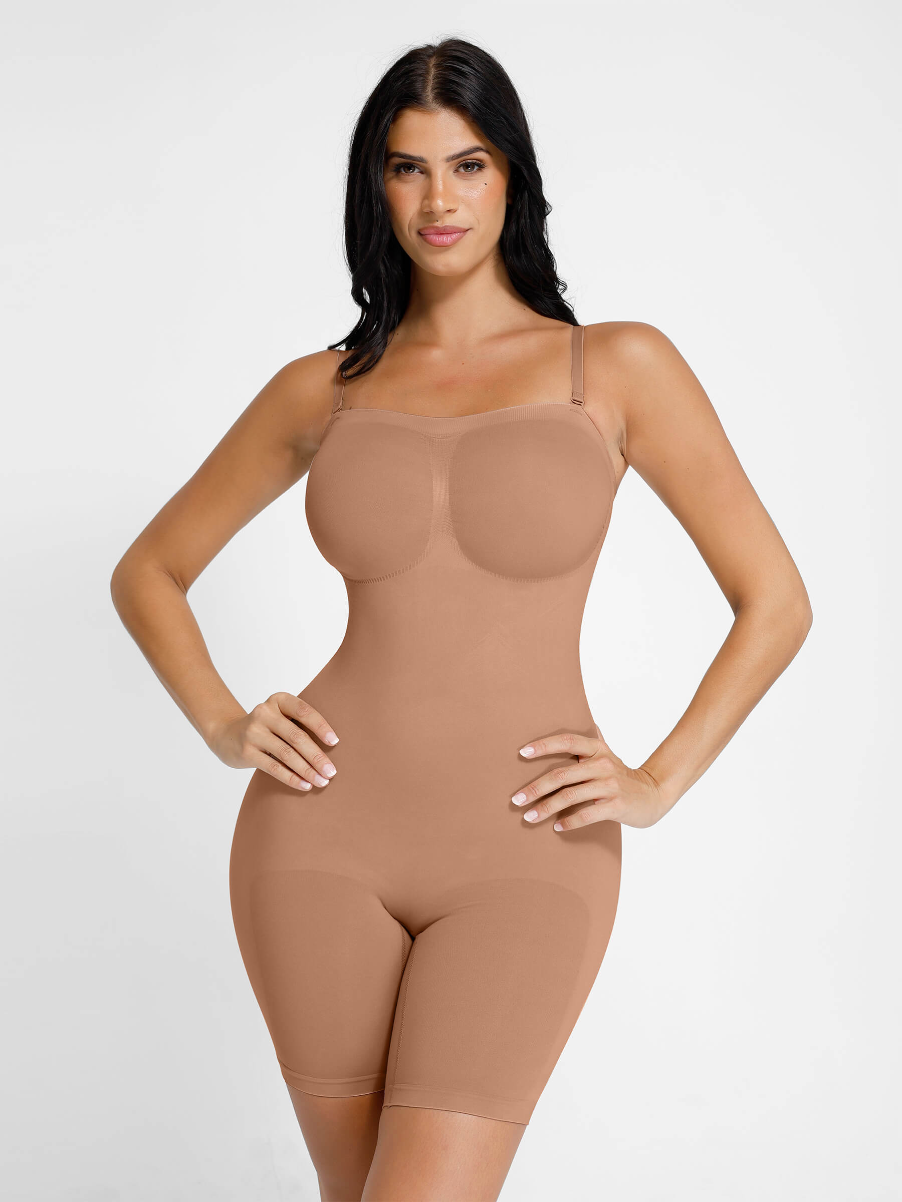 Feelingirl Seamless Strapless Bodysuit with Removable Straps