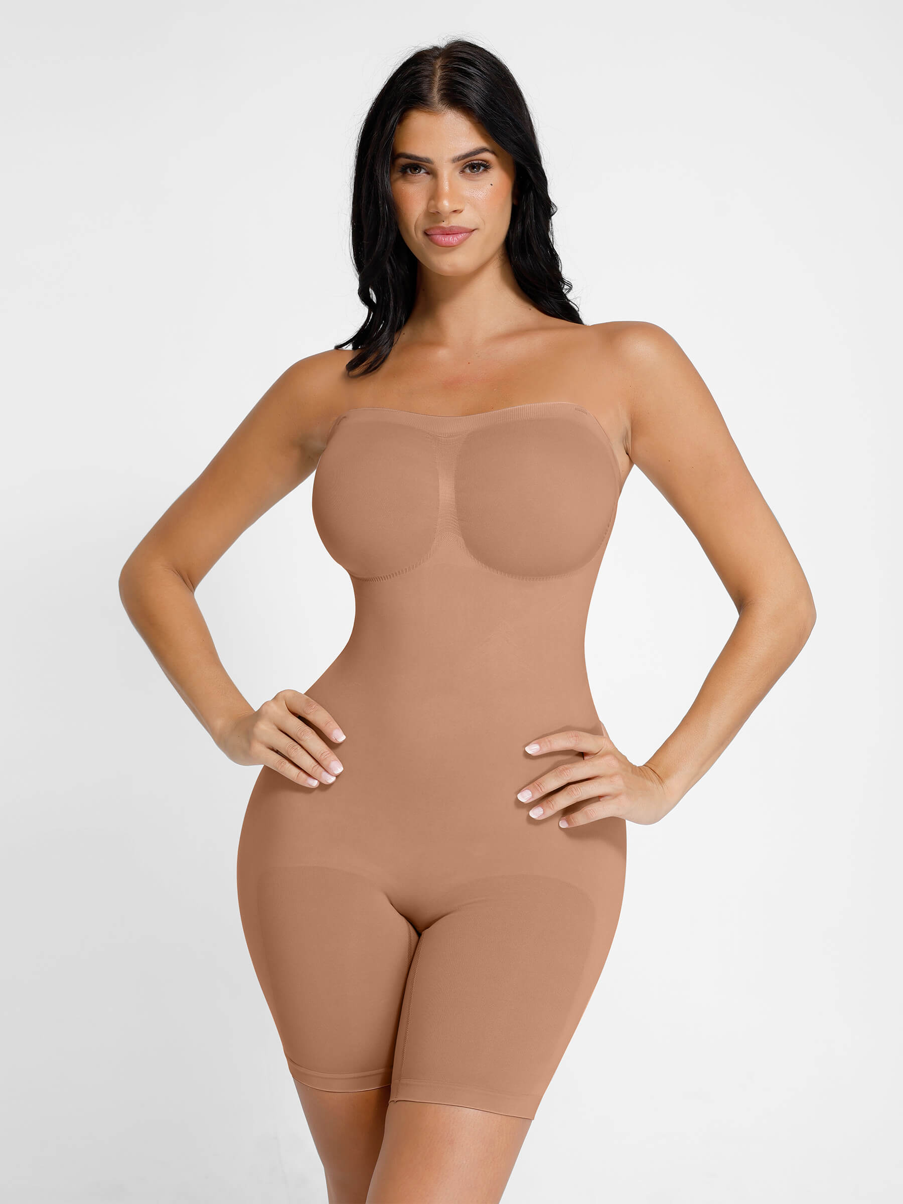 Feelingirl Seamless Strapless Bodysuit with Removable Straps