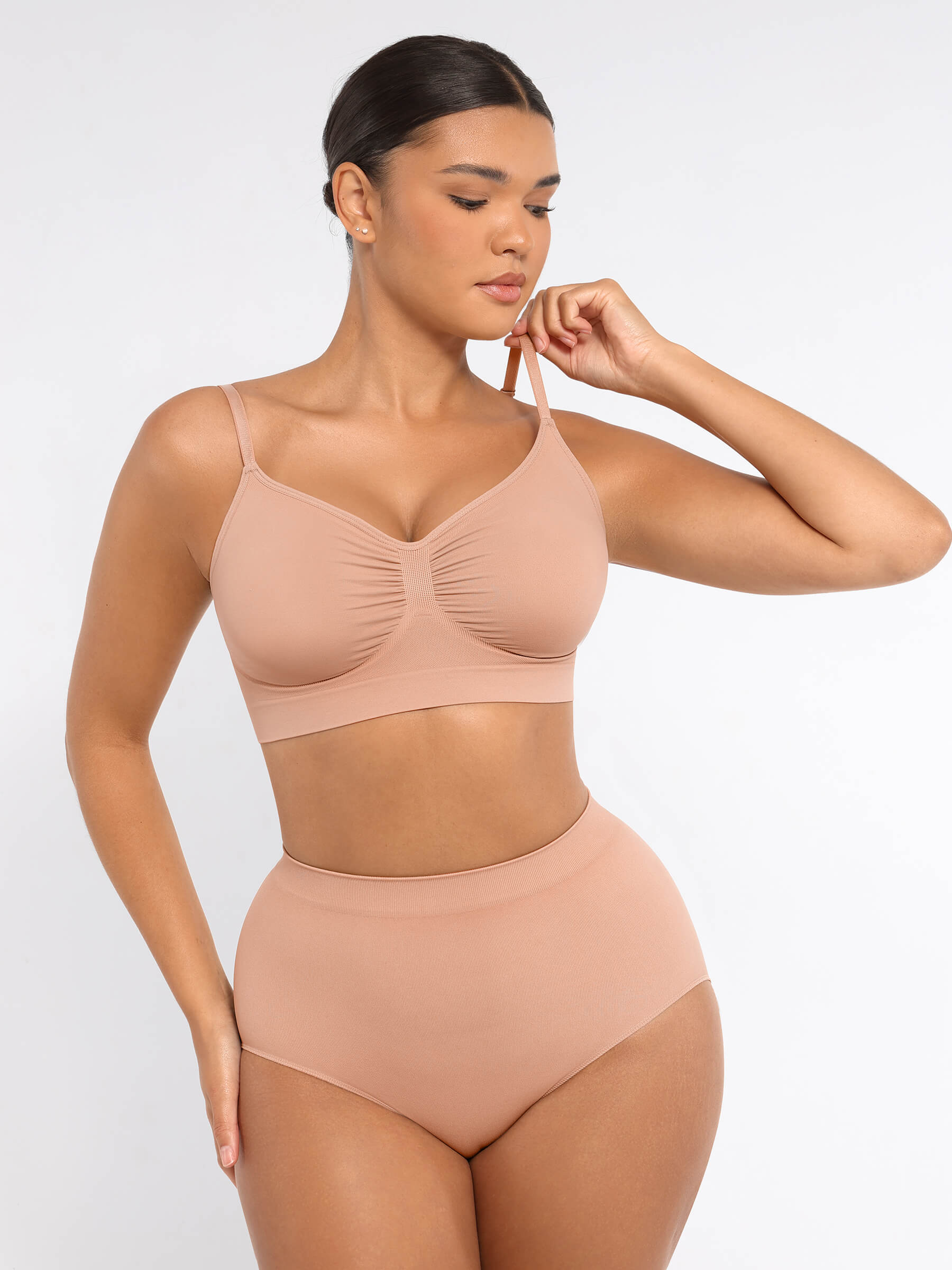 Feelingirl Wireless Bra & Seamless Tummy Control Brief Set