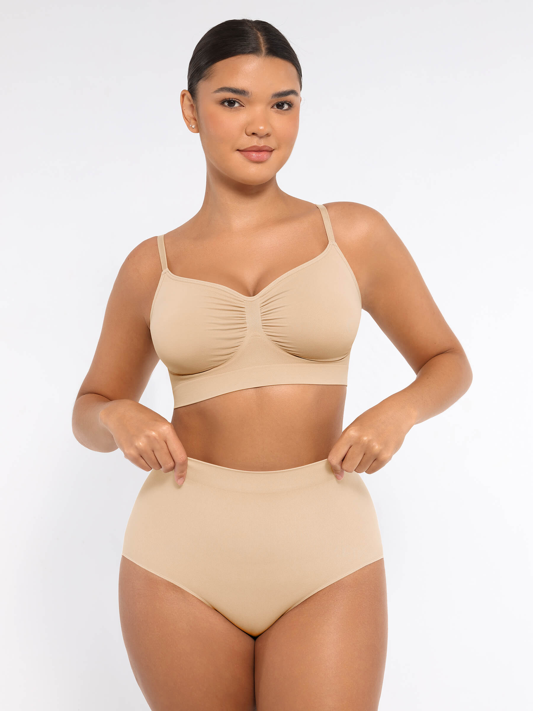 Feelingirl Wireless Bra & Seamless Tummy Control Brief Set