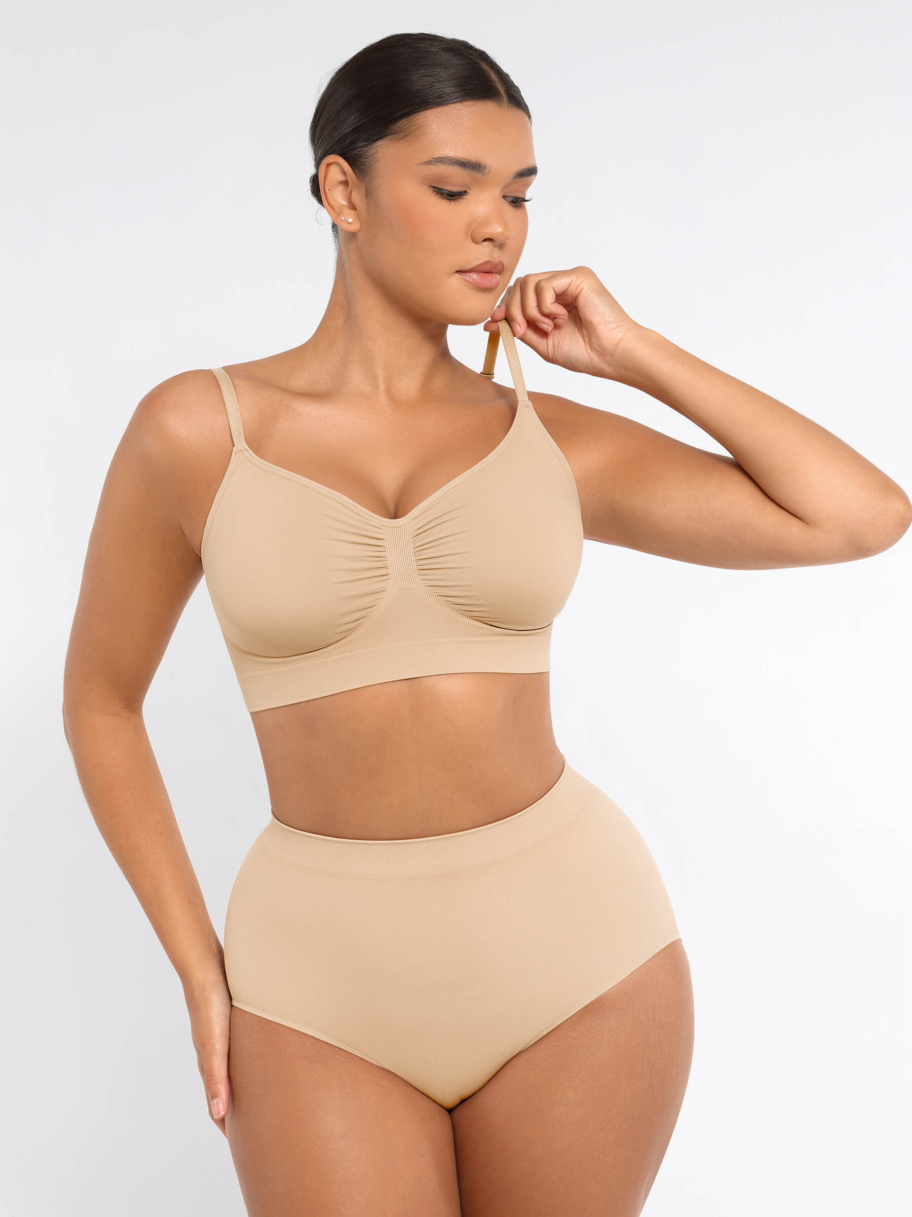 Feelingirl Wireless Bra & Seamless Tummy Control Brief Set