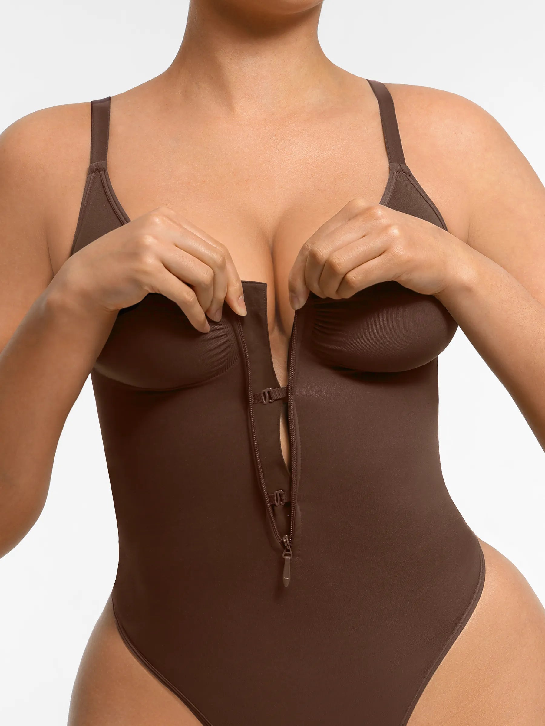 Feelingirl Tummy Control Seamless Zipper Shaping Bodysuit