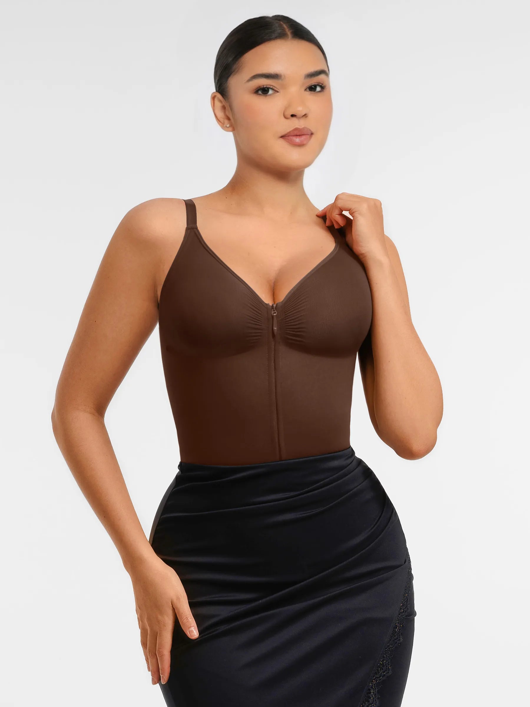 Feelingirl Tummy Control Seamless Zipper Shaping Bodysuit